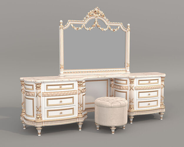 Classic European style Dressing Table 29 3D model