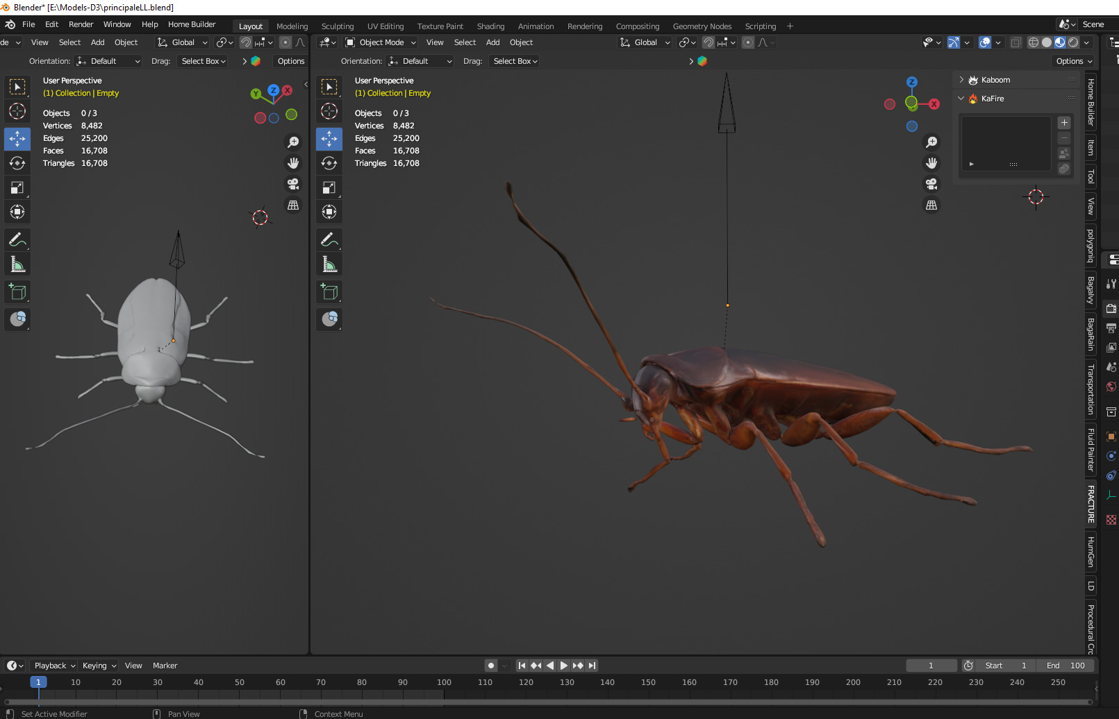 cockroach Low-poly 3D model_5