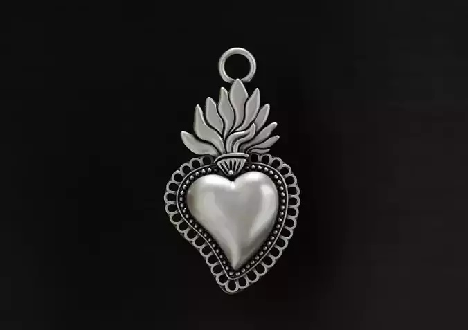 Sacred heart 1 Pendant 3D print model