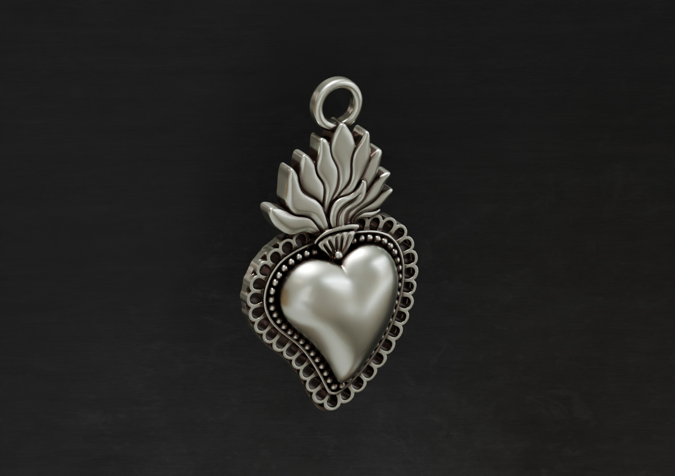 Sacred heart 1 Pendant 3D print model_1