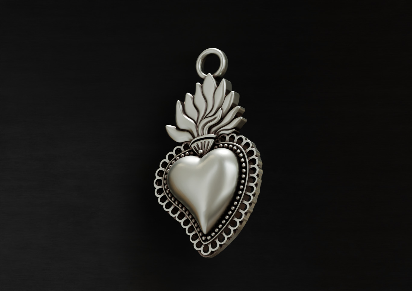 Sacred heart 1 Pendant 3D print model_2
