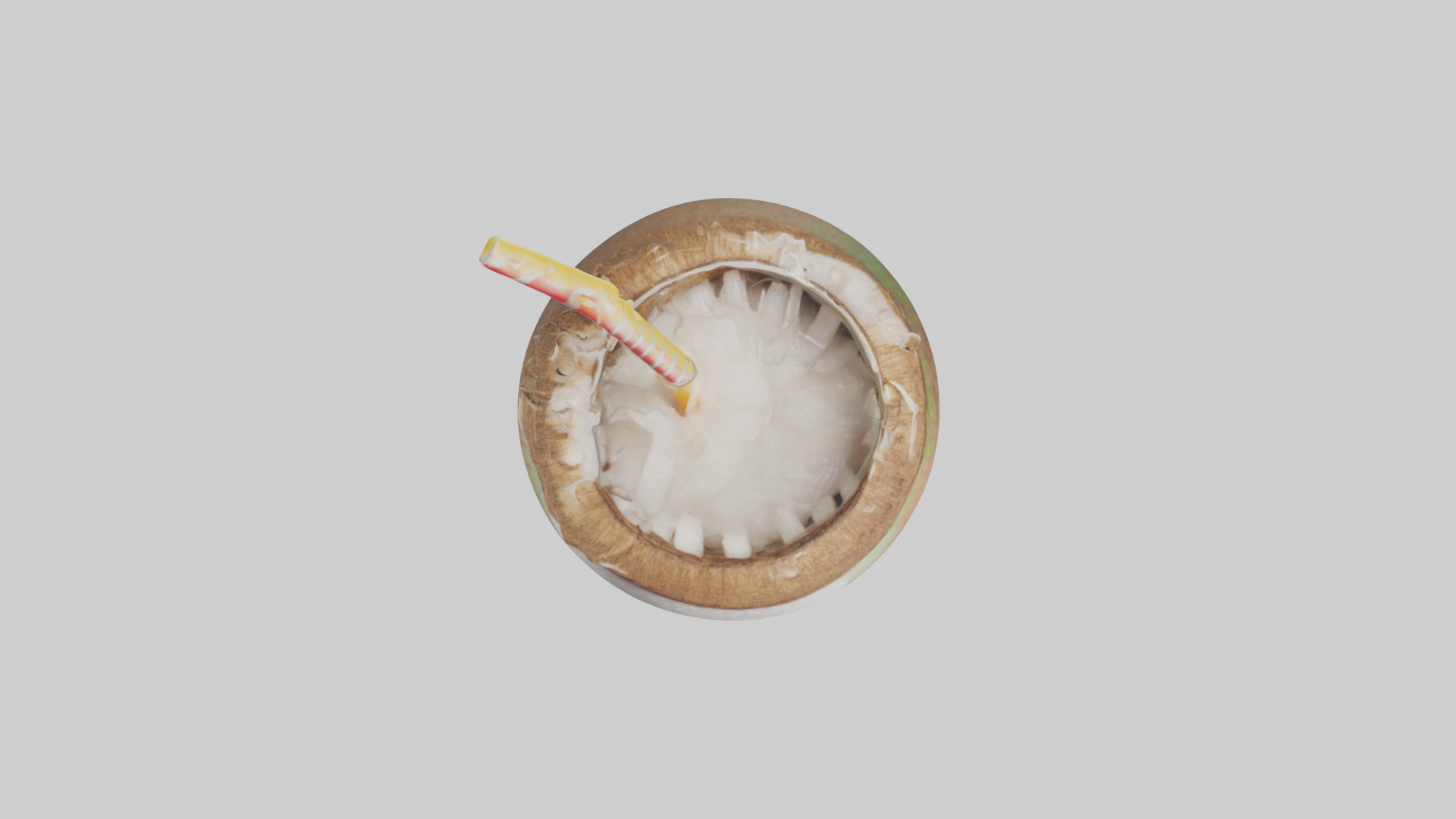 Coconut Drink with Straw model Low-poly 3D model_24