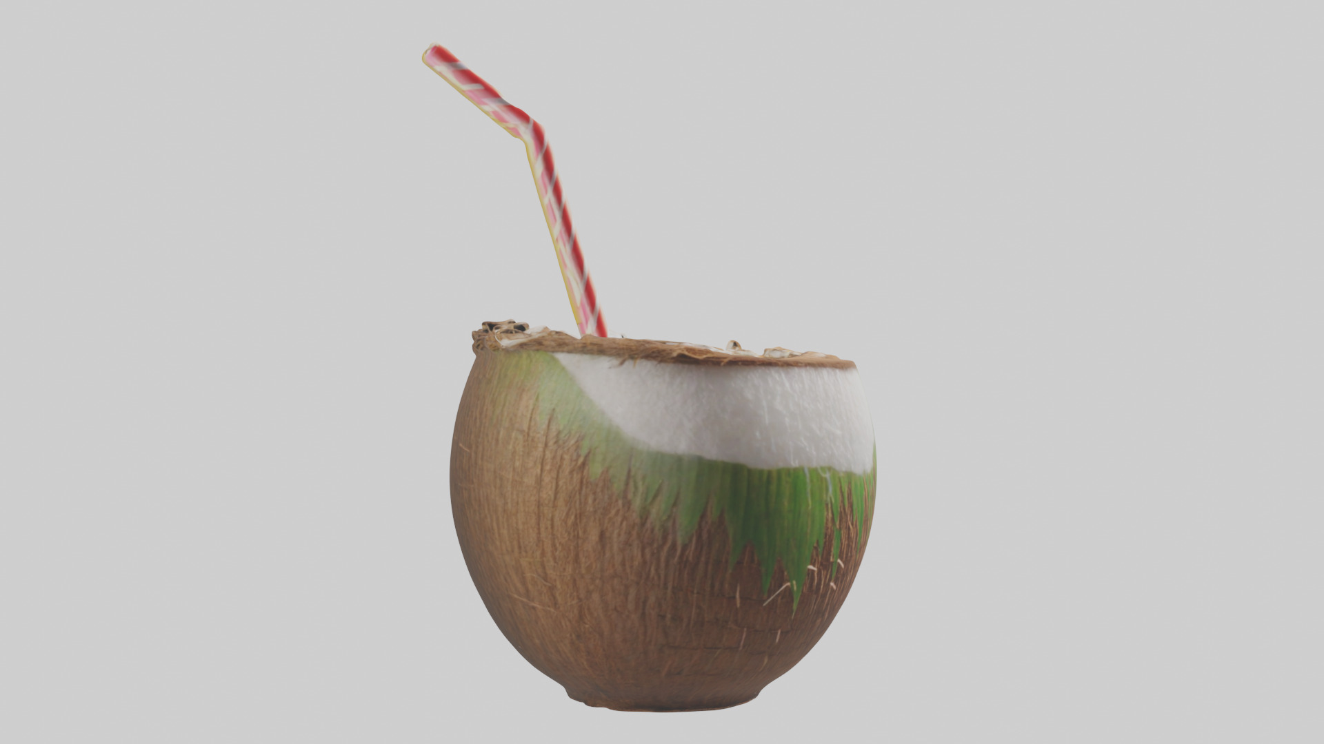 Coconut Drink with Straw model Low-poly 3D model_7