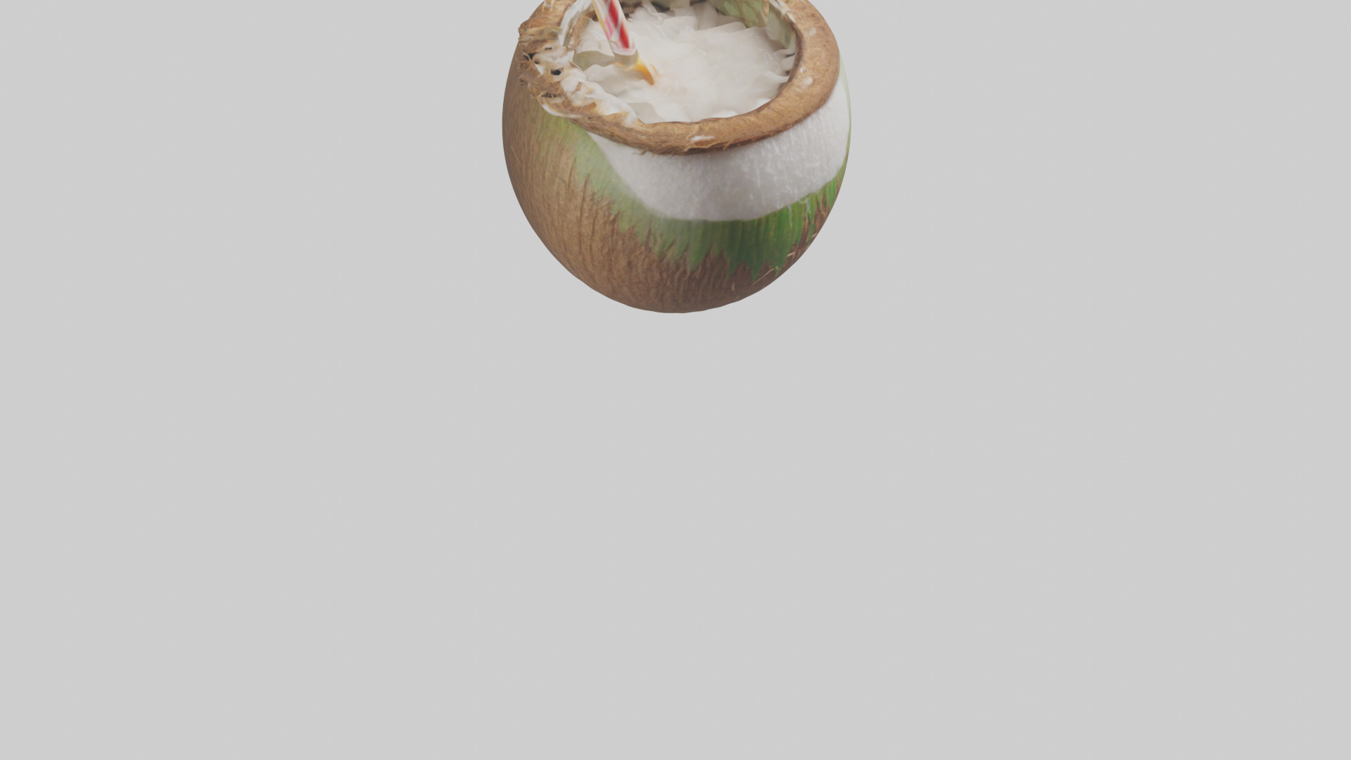 Coconut Drink with Straw model Low-poly 3D model_6