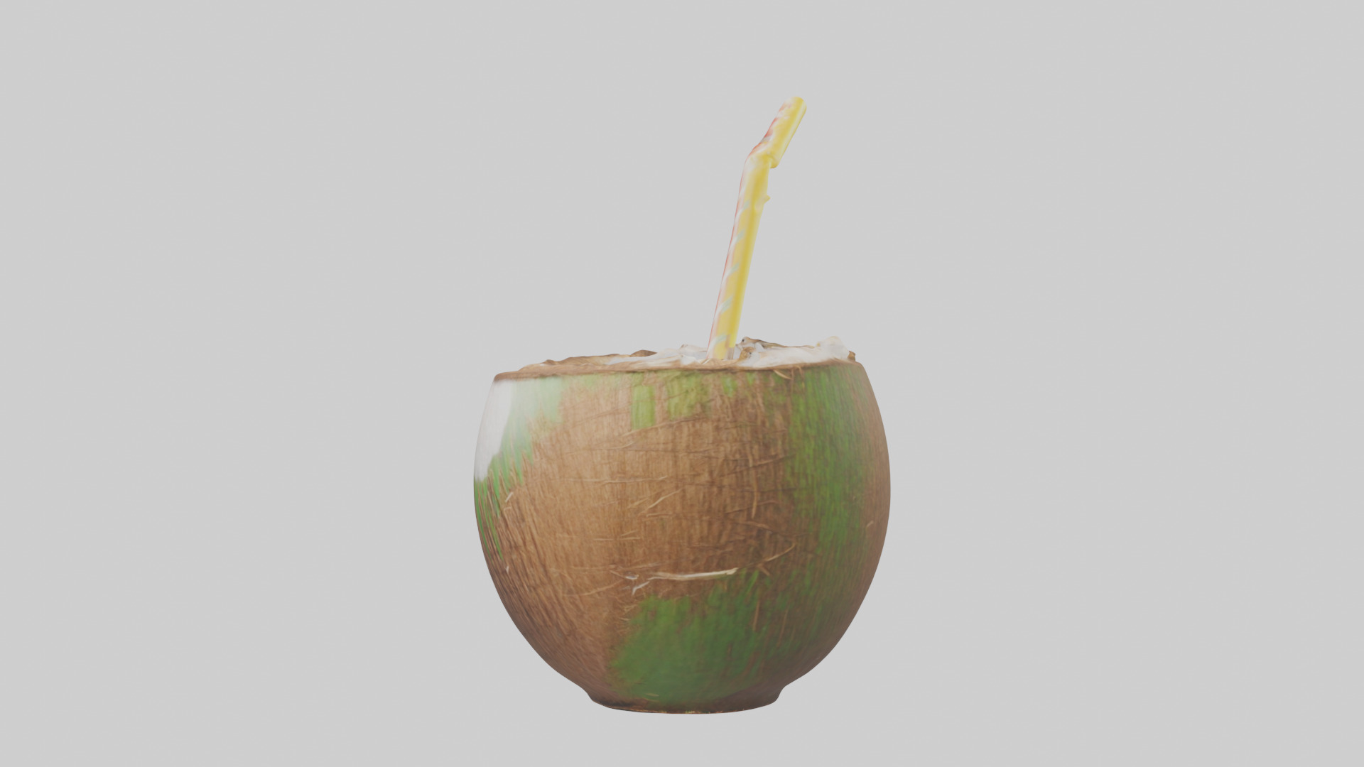 Coconut Drink with Straw model Low-poly 3D model_22