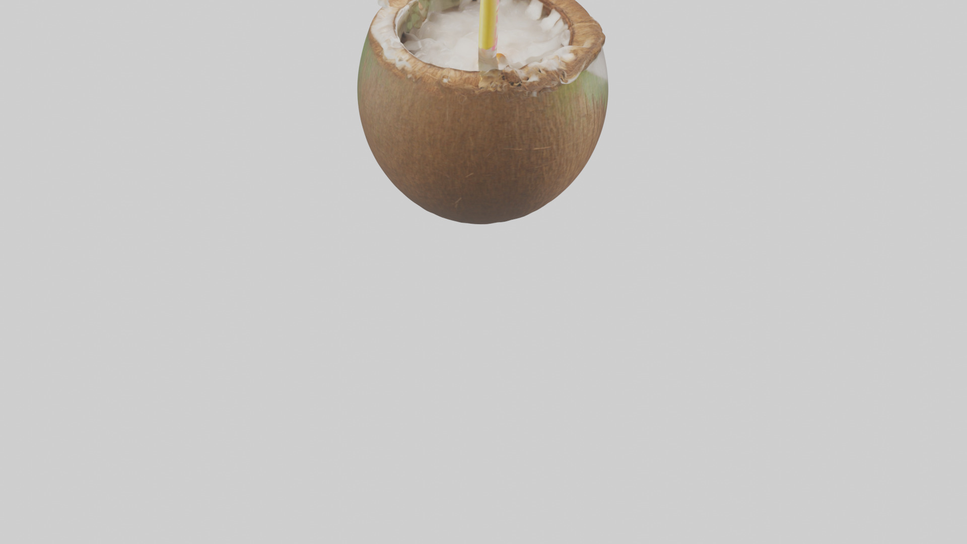 Coconut Drink with Straw model Low-poly 3D model_4