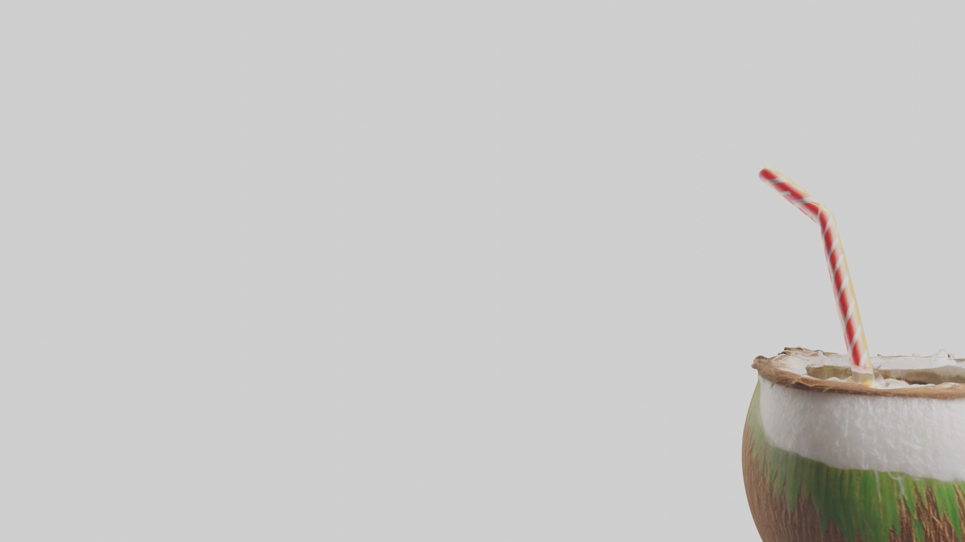 Coconut Drink with Straw model Low-poly 3D model_21