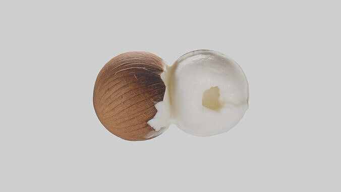 Coconut milk model Low-poly 3D model 2