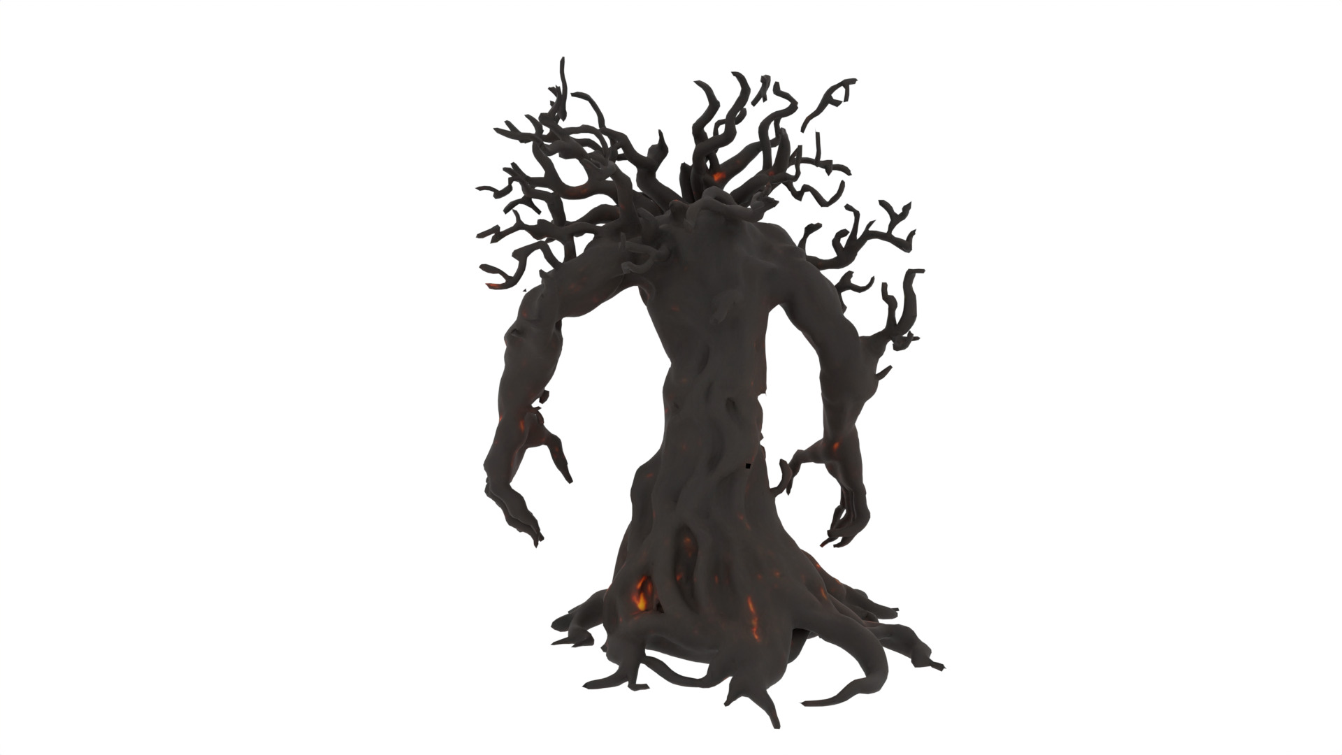 scary tree Low-poly 3D model_3