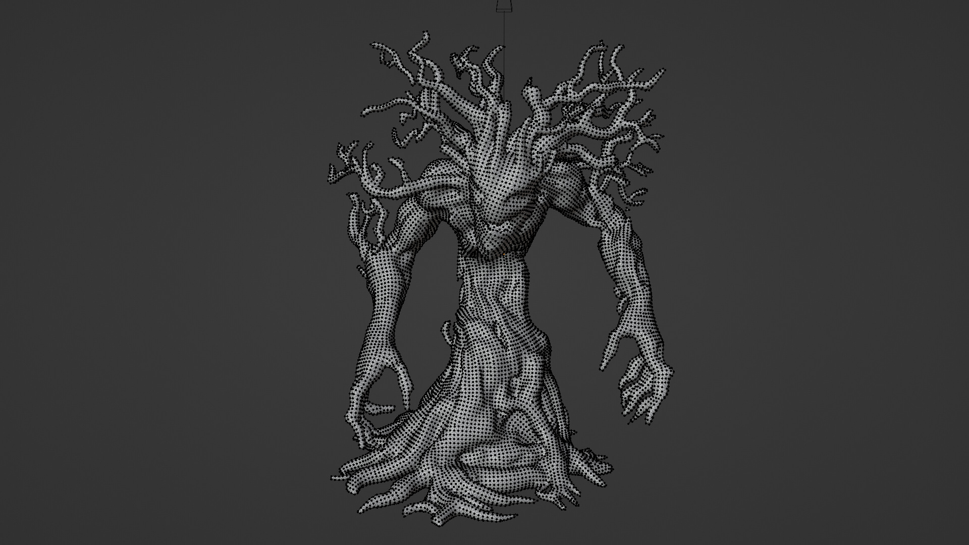 scary tree Low-poly 3D model_5