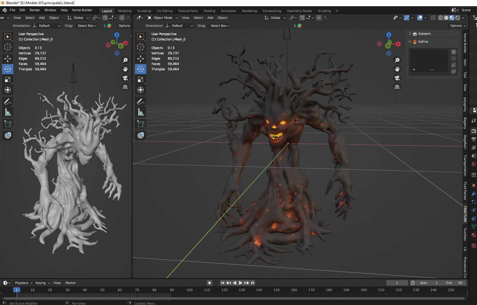 scary tree Low-poly 3D model_2