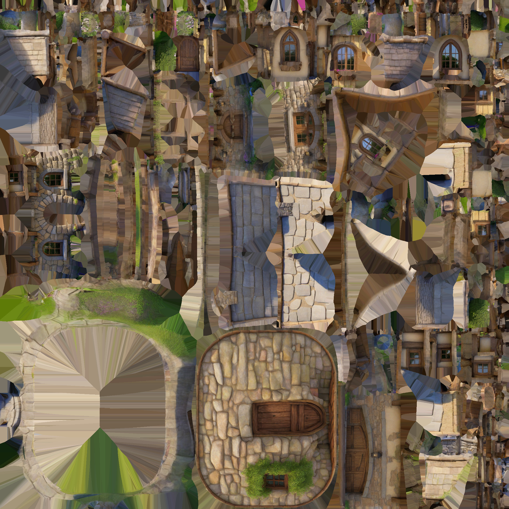 Medieval house Low-poly 3D model_5