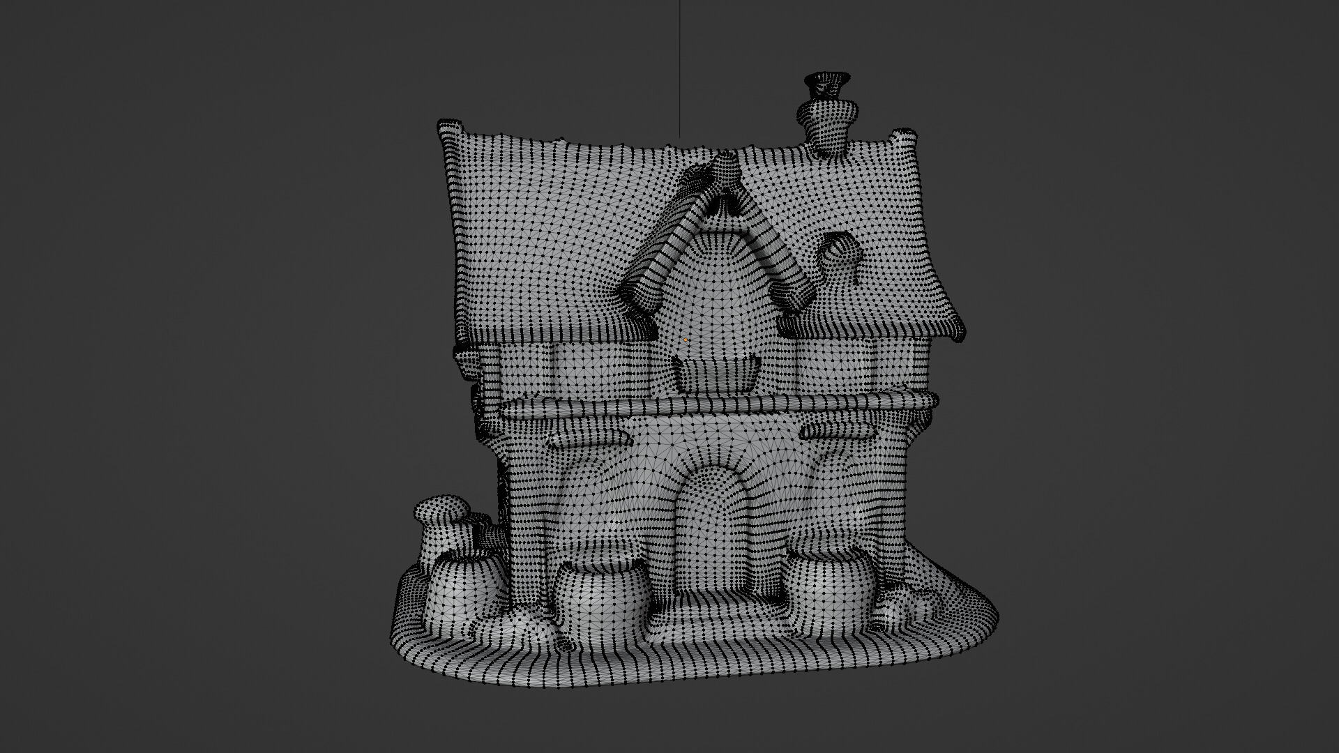 Medieval house Low-poly 3D model_3