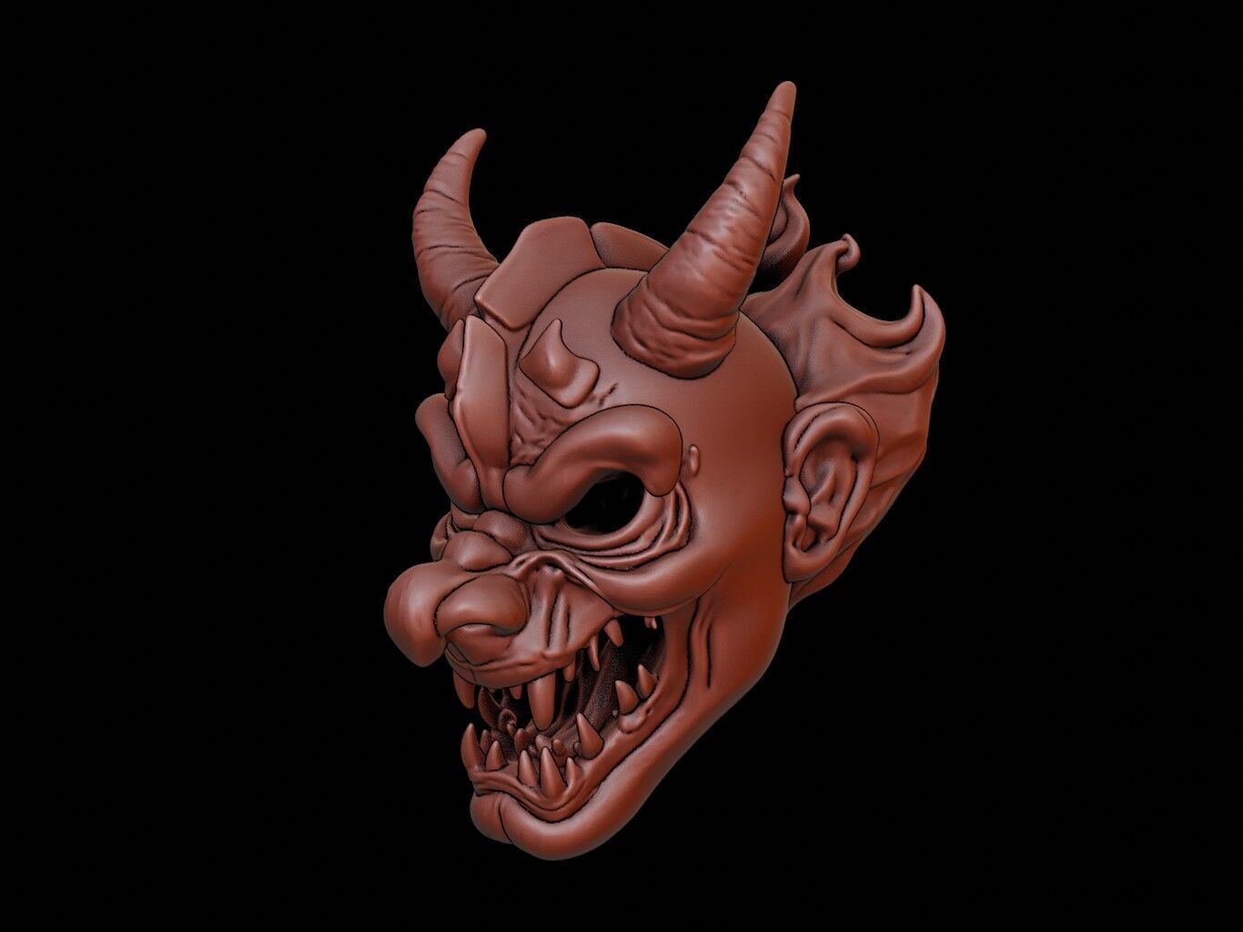 Lava Demon Mask 3d Printing 3D print model_2
