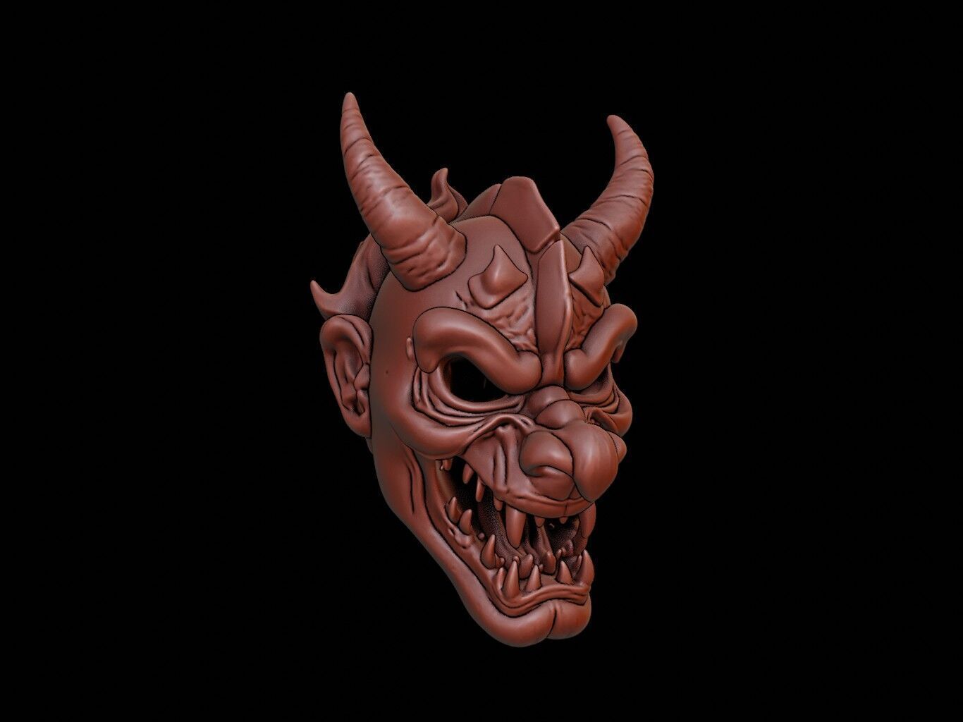 Lava Demon Mask 3d Printing 3D print model_1