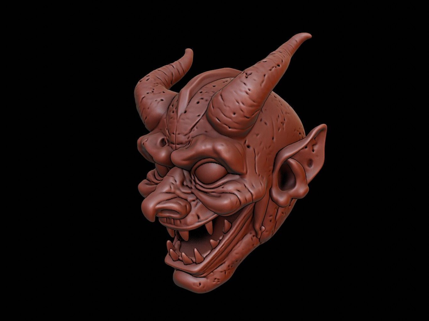Lava Demon Mask 3d Printing 3D print model_2