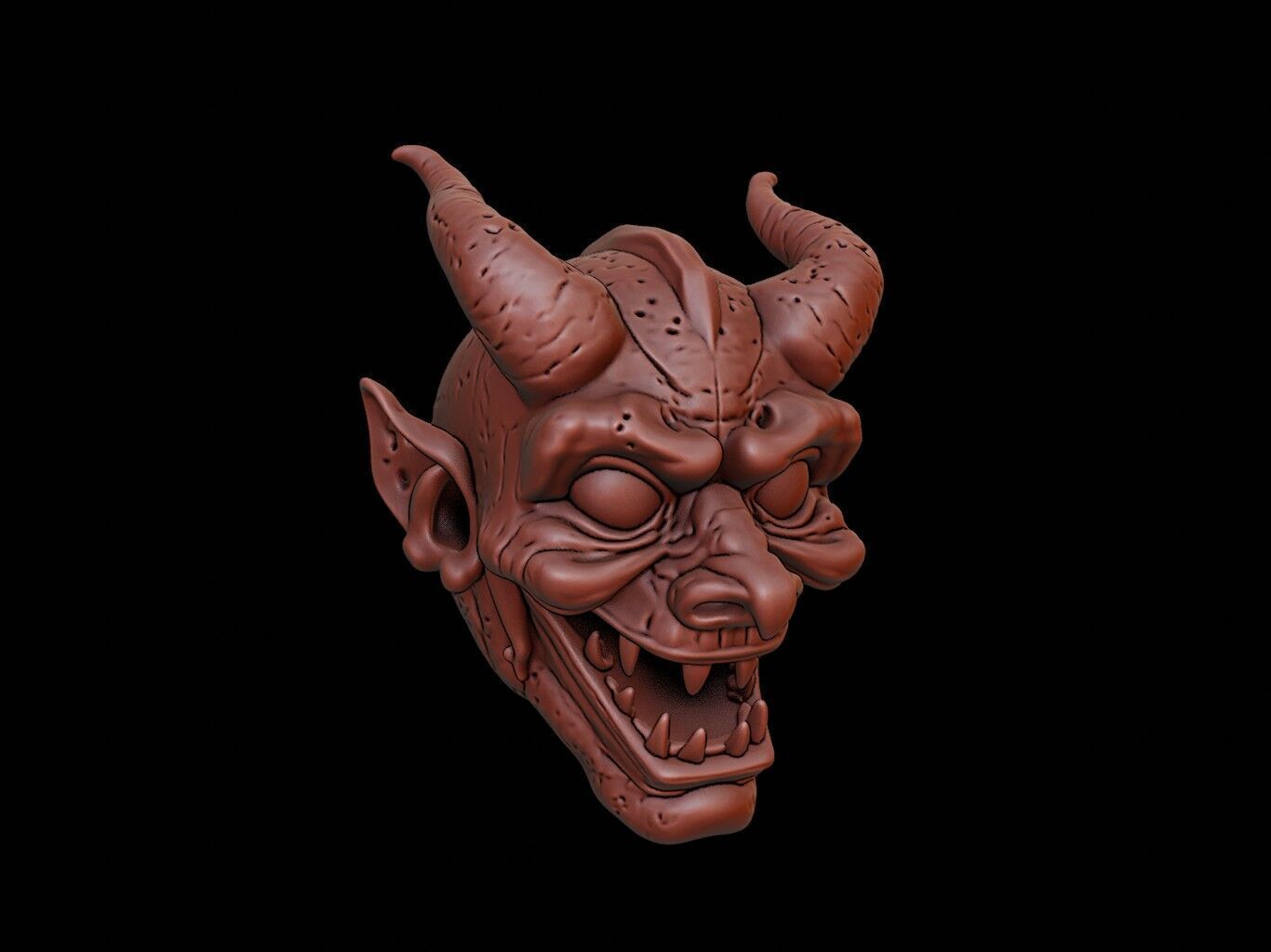 Lava Demon Mask 3d Printing 3D print model_1