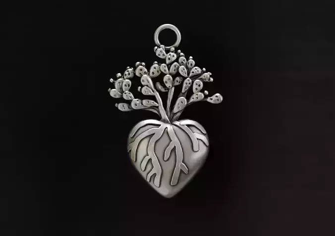 Sacred Heart 6 Pendant 3D print model