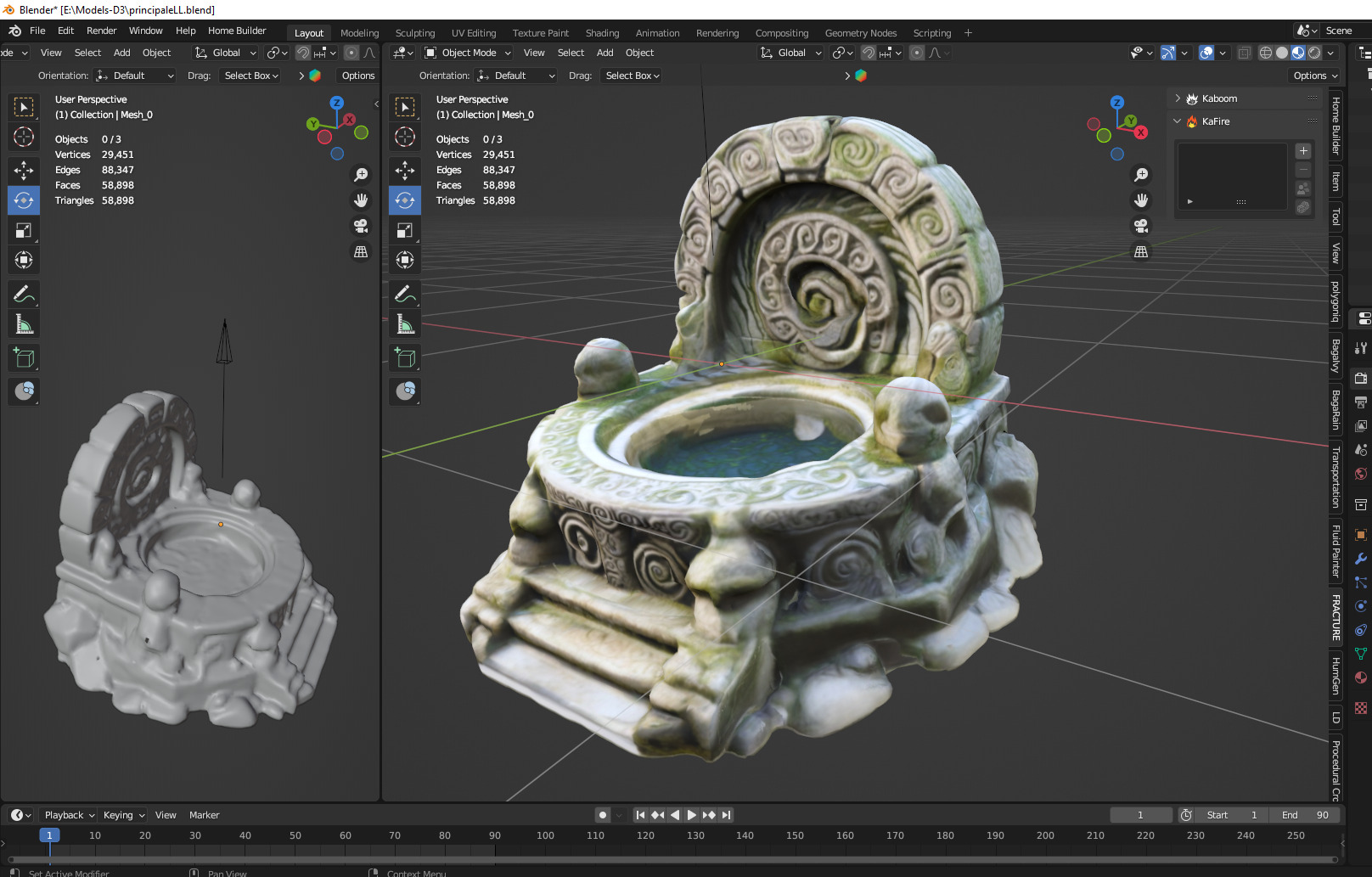 stone altar Low-poly 3D model_2