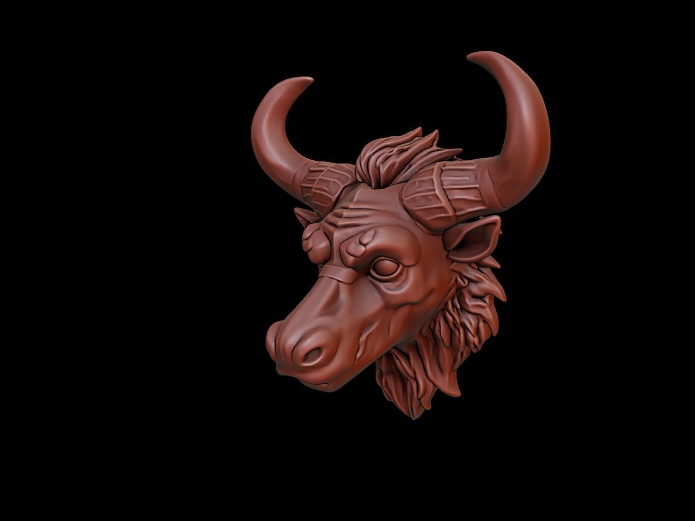 Minotaur Mask 3d Printing 3D print model_2