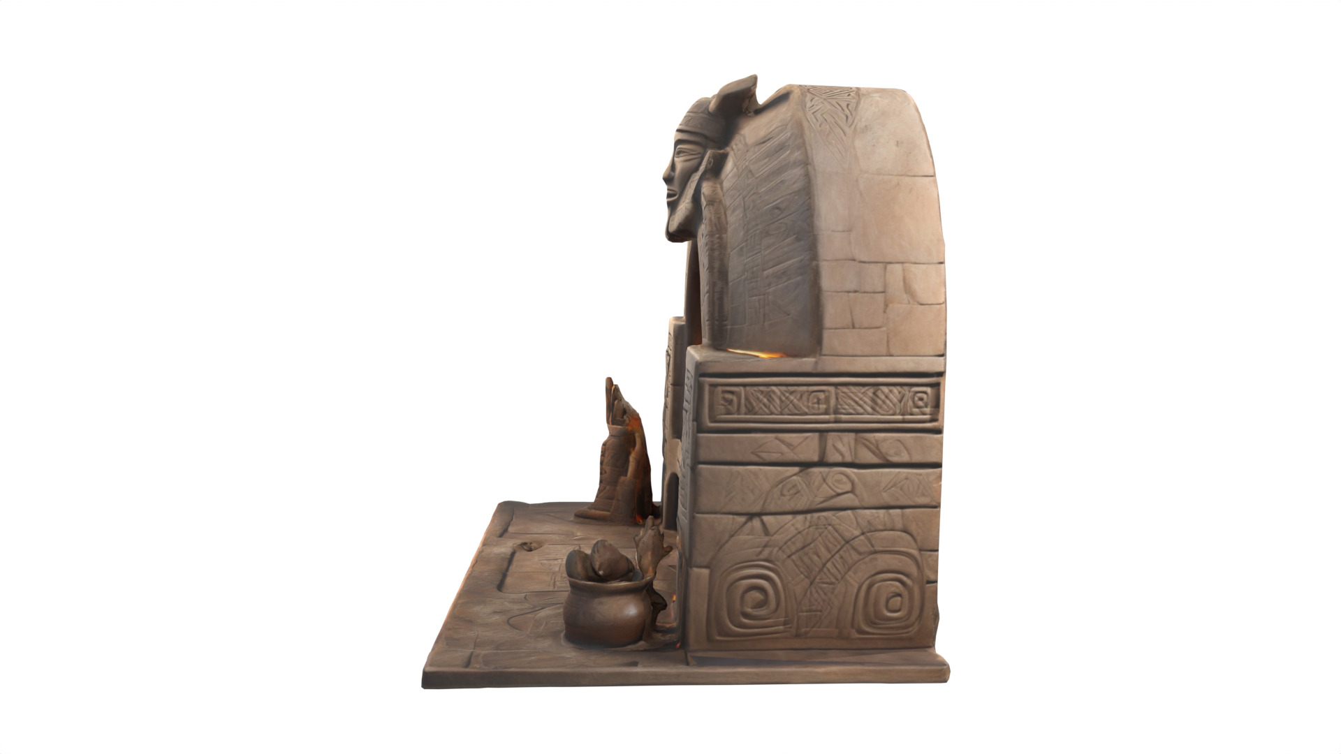 stone altar Low-poly 3D model_2