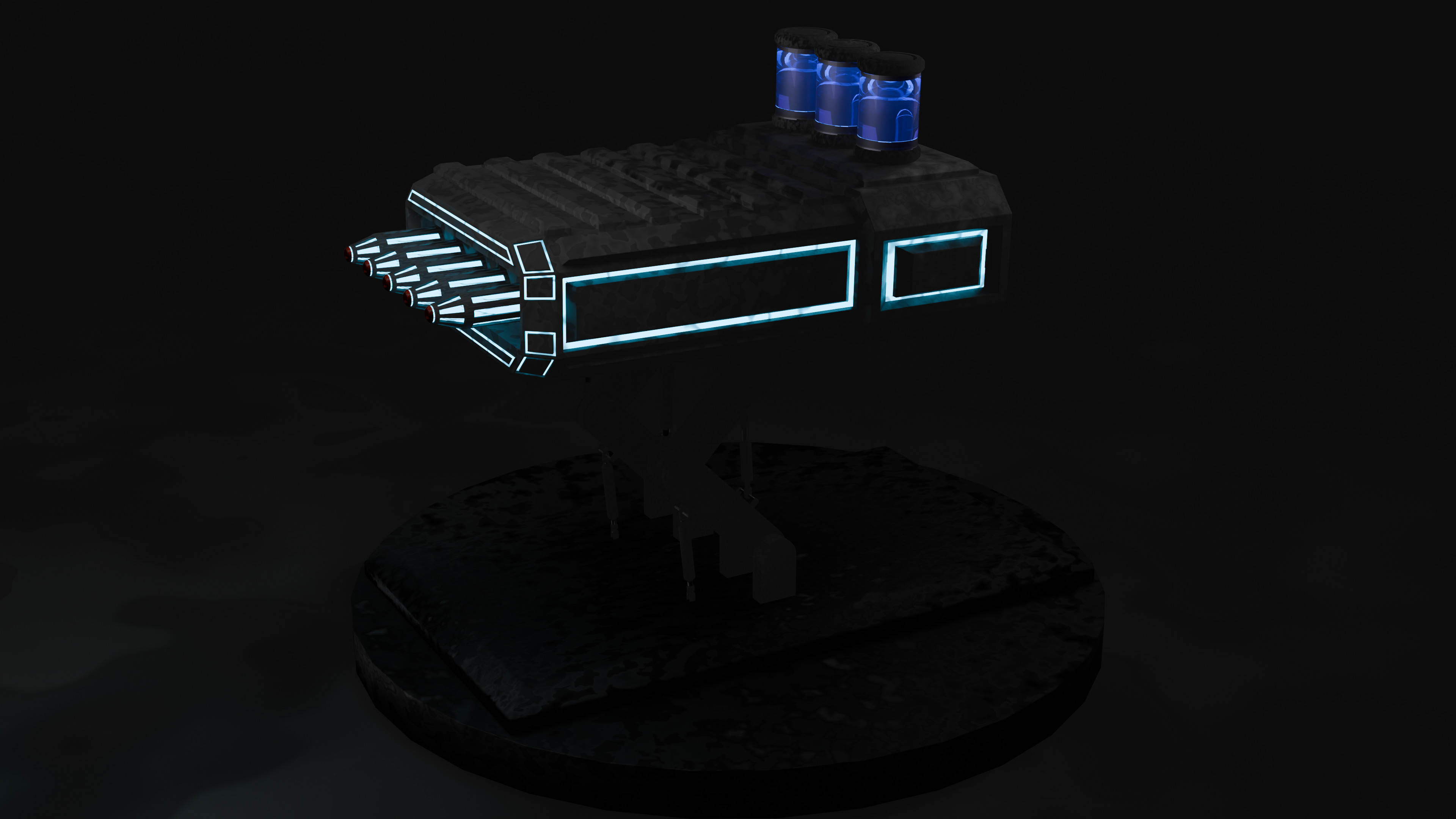 Sci fi Chemical missile lounger Low-poly 3D model_5