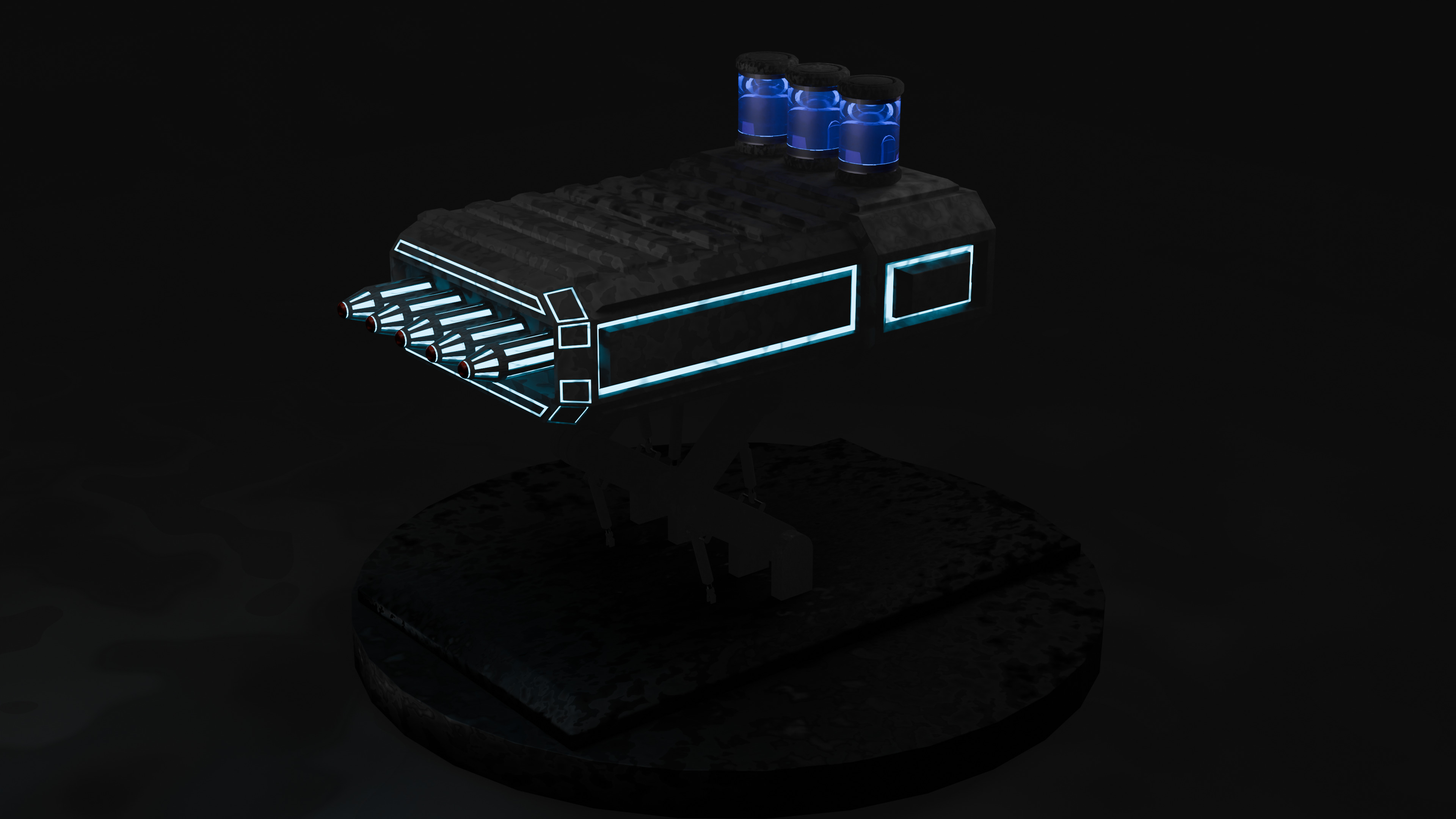 Sci fi Chemical missile lounger Low-poly 3D model_10