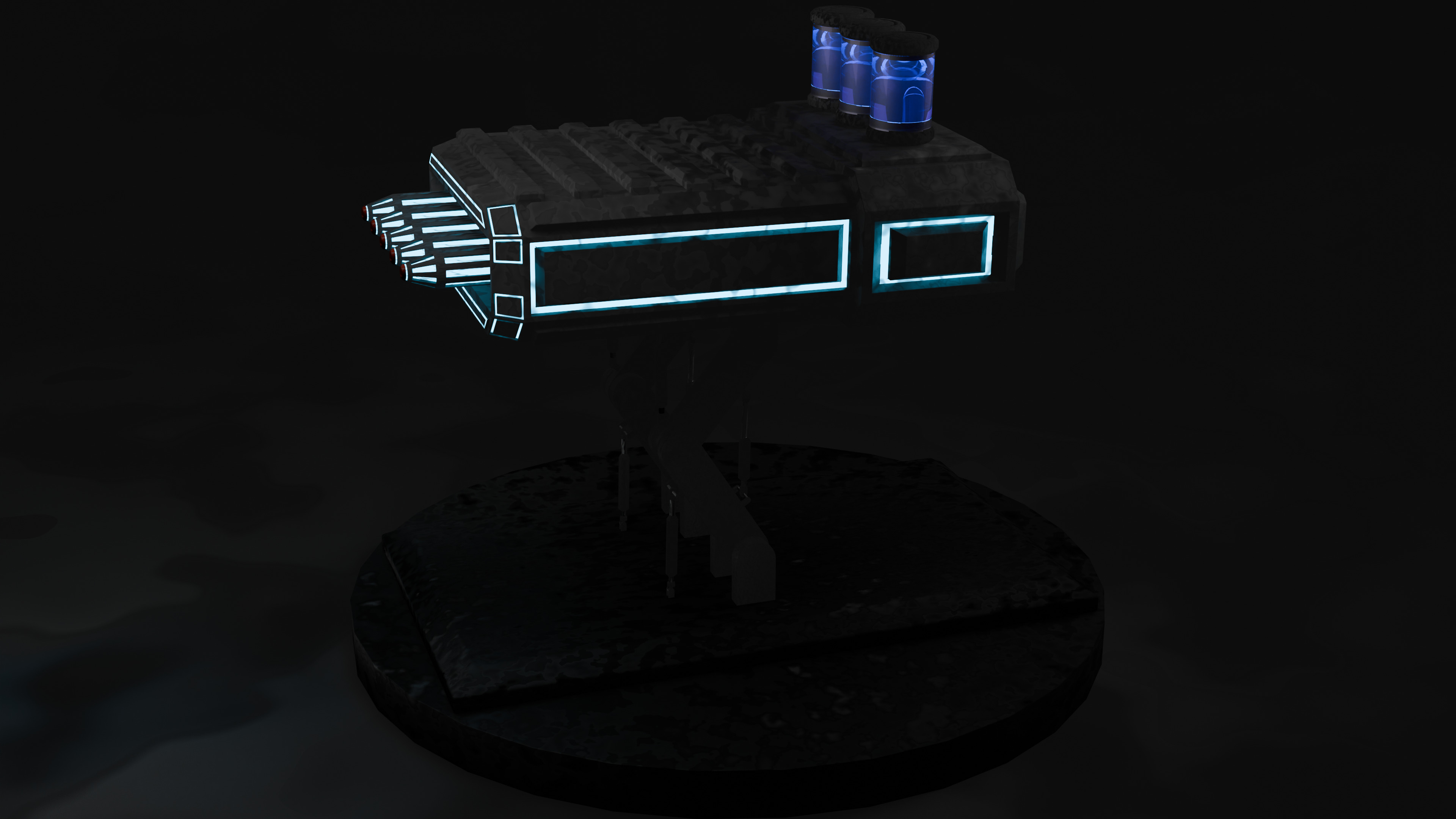 Sci fi Chemical missile lounger Low-poly 3D model_7