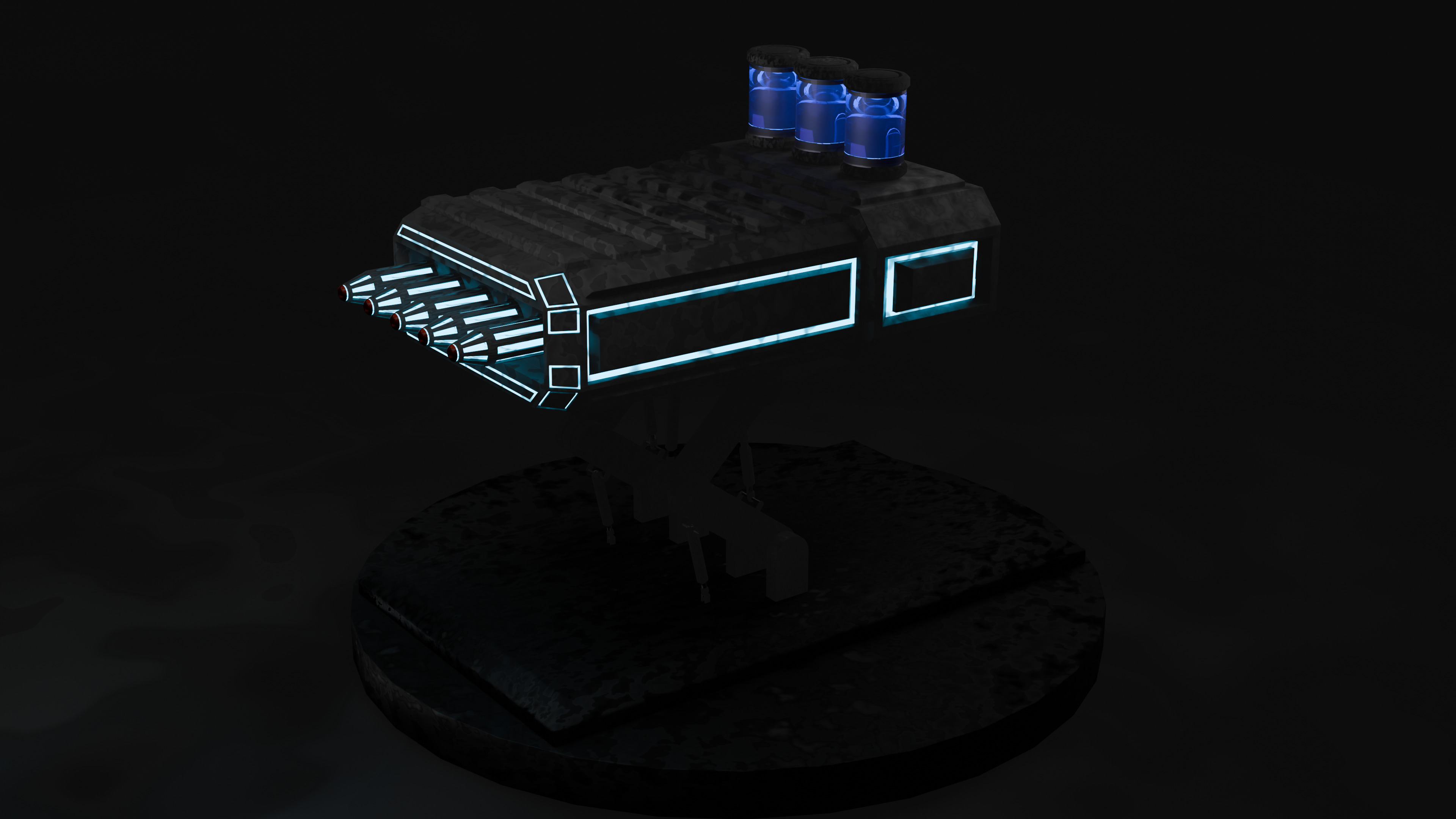 Sci fi Chemical missile lounger Low-poly 3D model_9