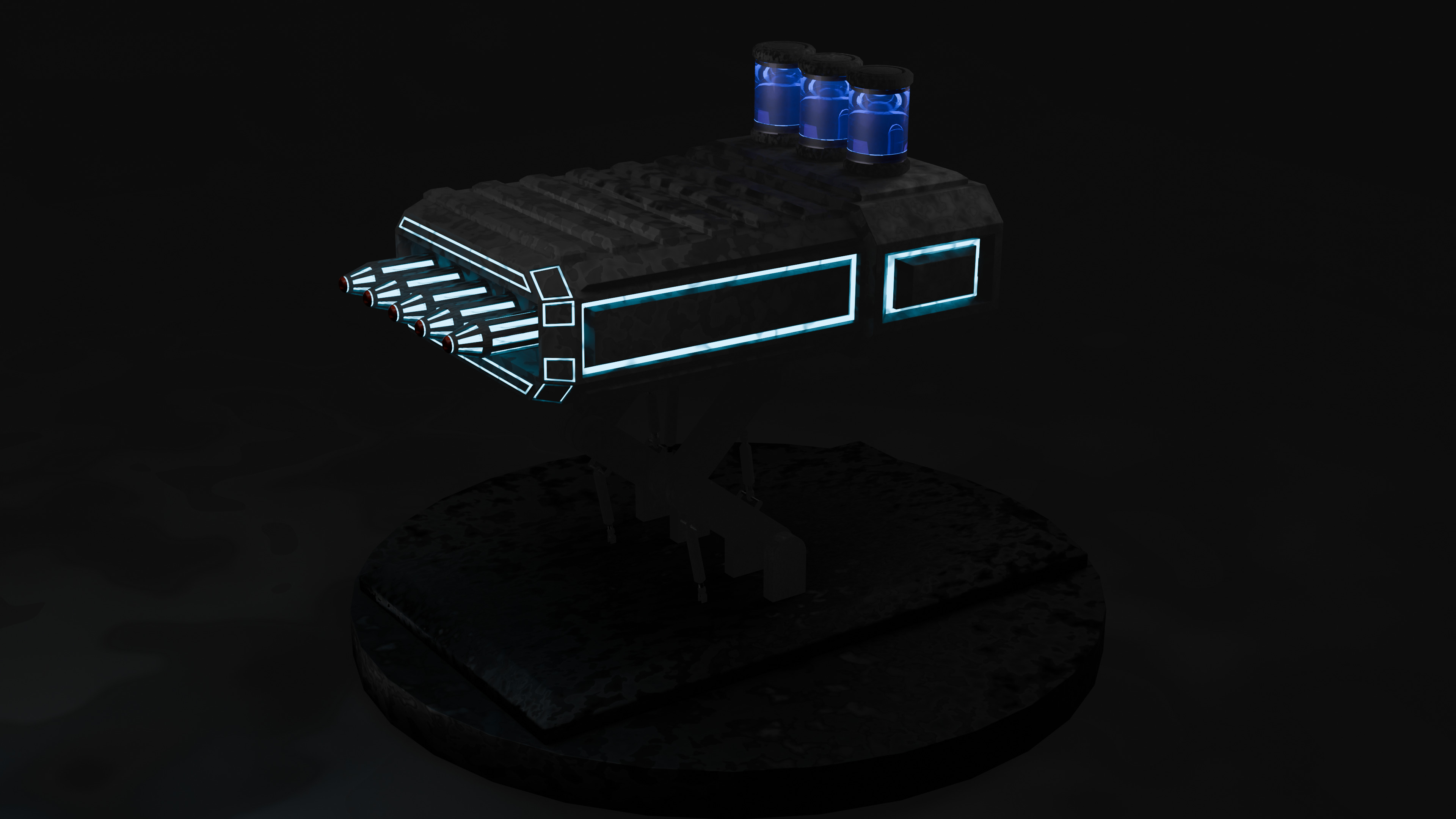 Sci fi Chemical missile lounger Low-poly 3D model_3