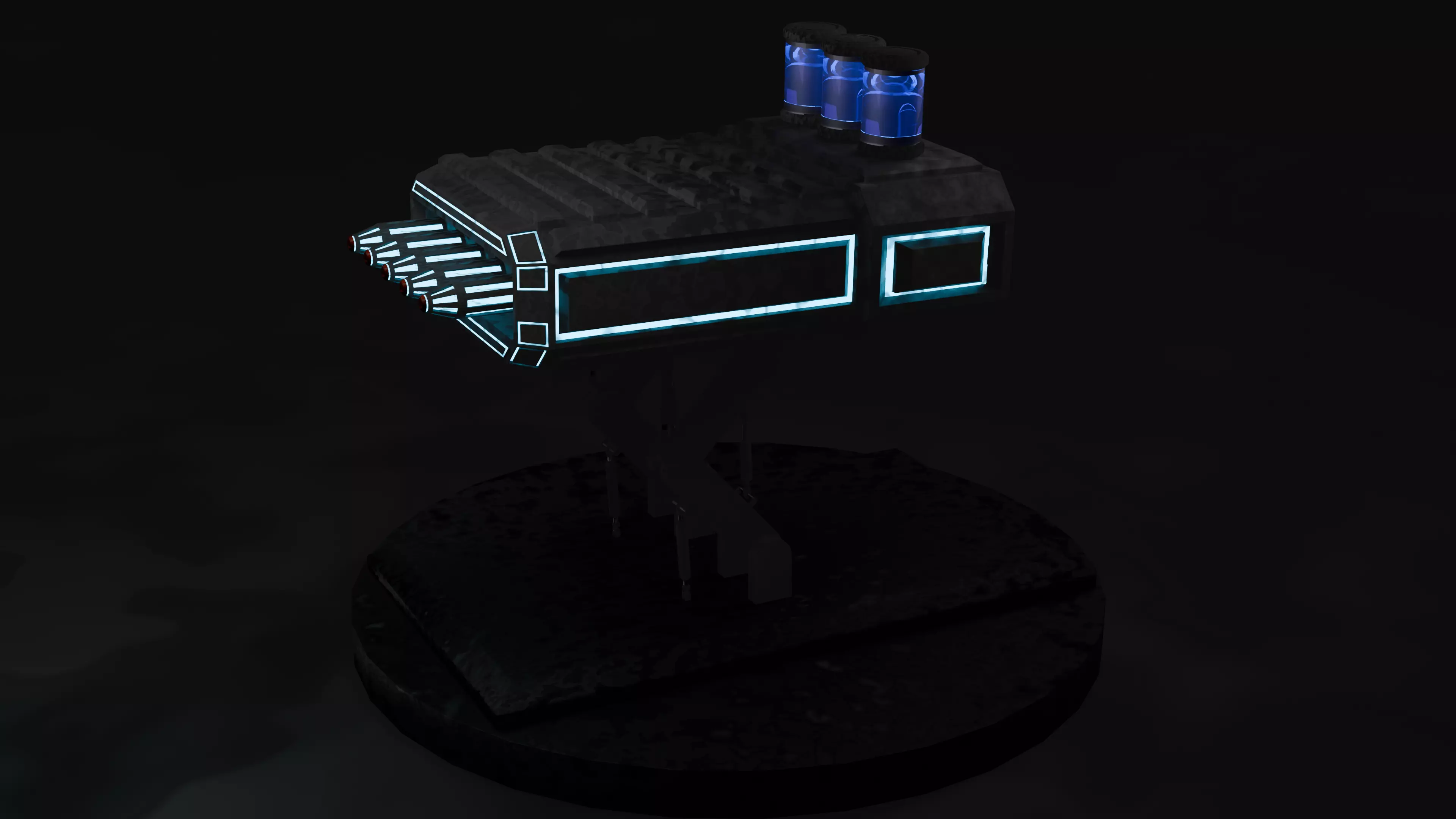 Sci fi Chemical missile lounger Low-poly 3D model_0