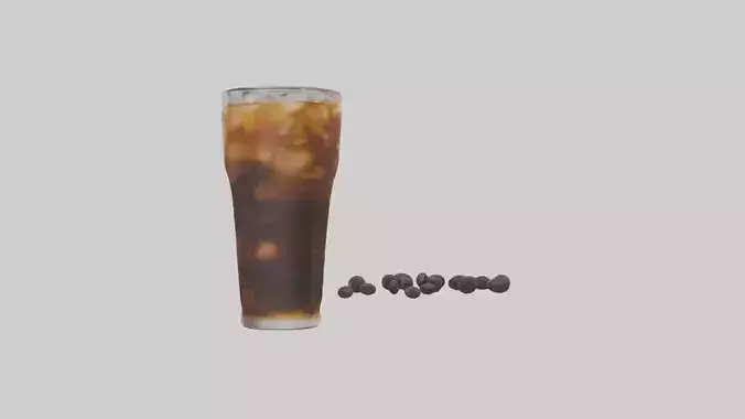 Cold brew iced coffee model Low-poly 3D model