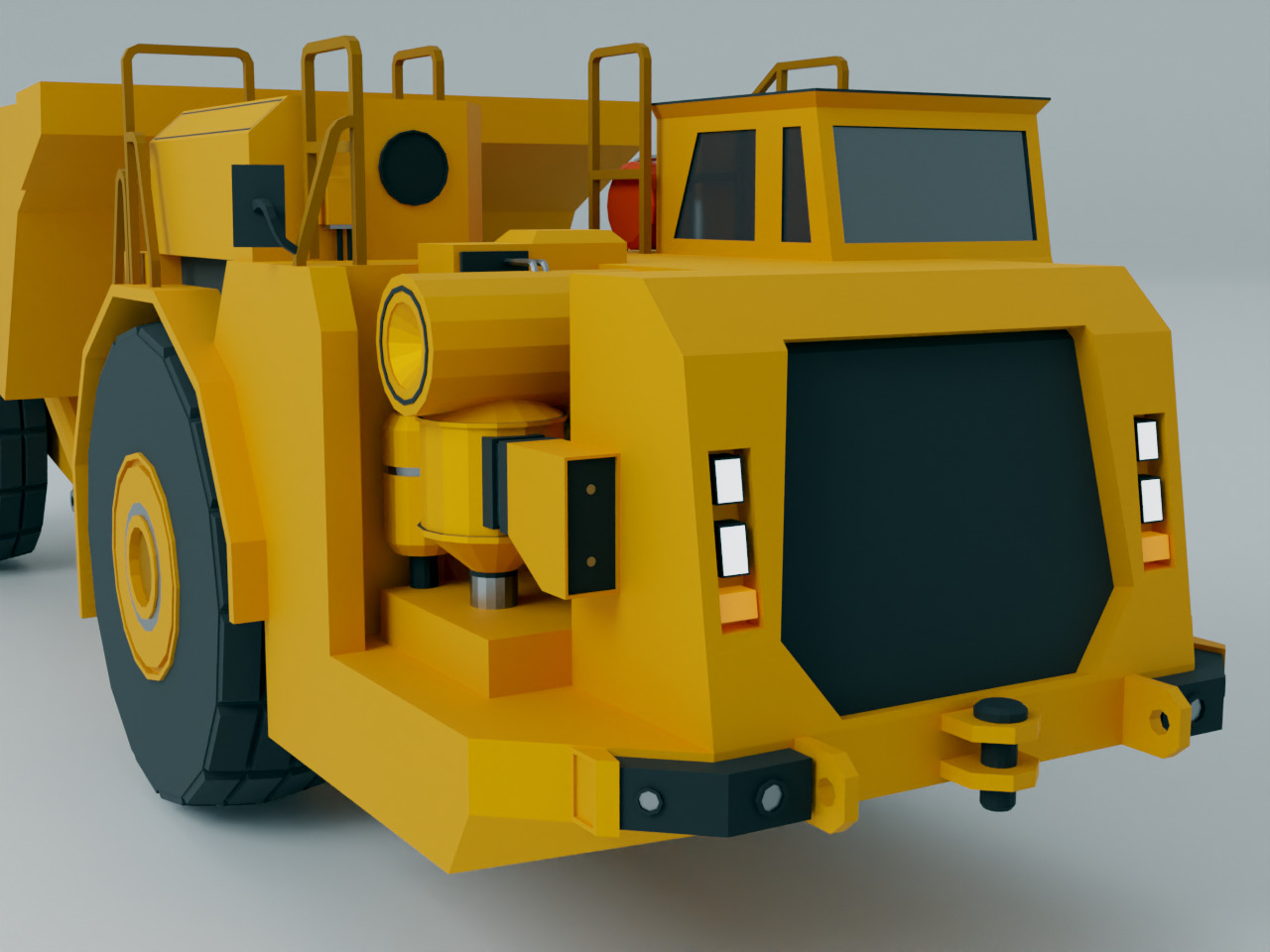 Underground Articulated Truck Heavy Vehicle Low-poly 3D model_8