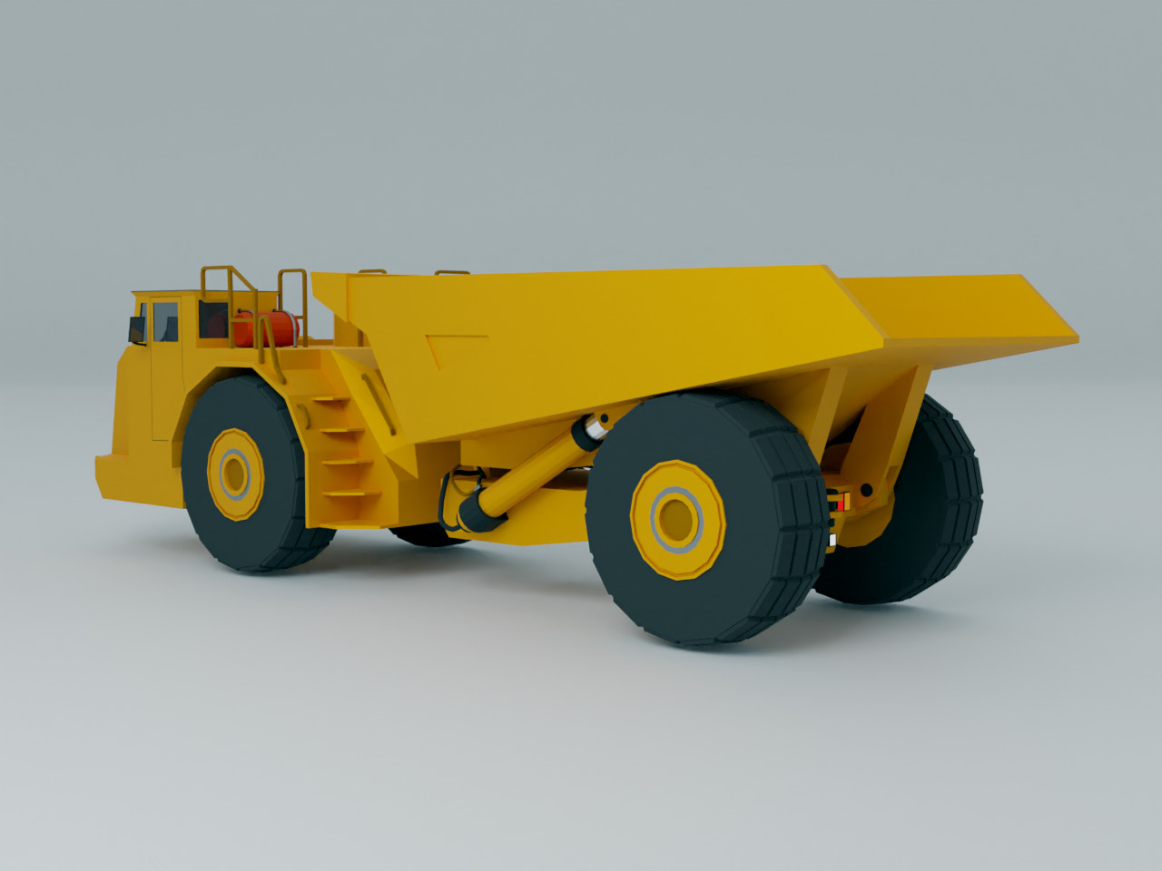 Underground Articulated Truck Heavy Vehicle Low-poly 3D model_3