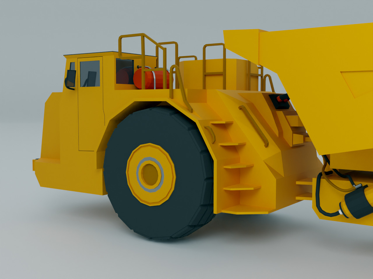 Underground Articulated Truck Heavy Vehicle Low-poly 3D model_7