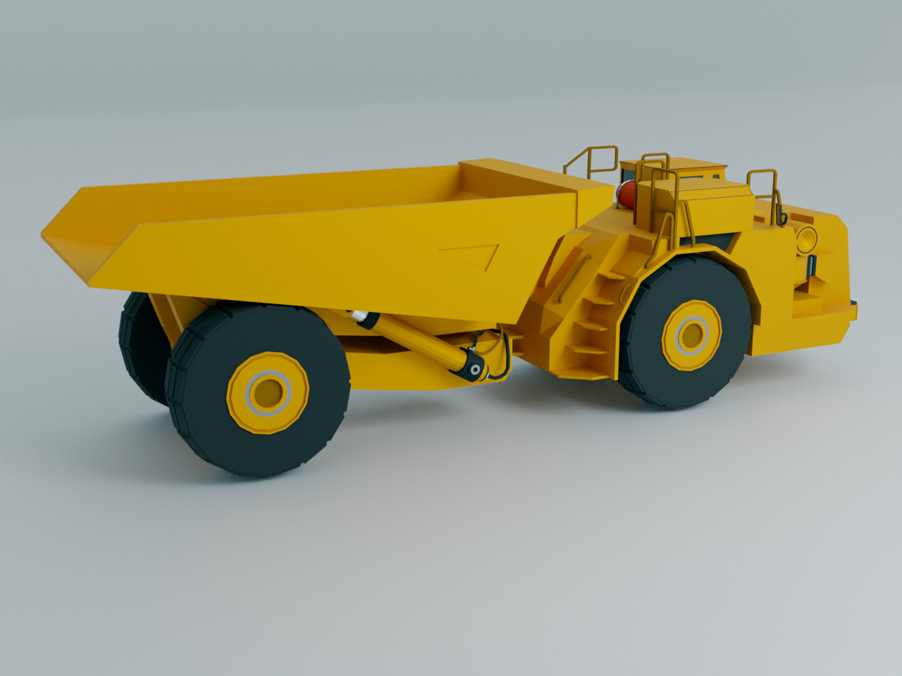 Underground Articulated Truck Heavy Vehicle Low-poly 3D model_2