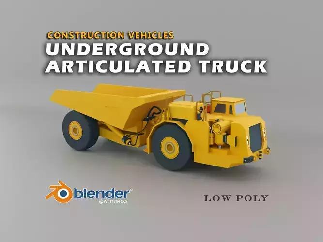 Underground Articulated Truck Heavy Vehicle Low-poly 3D model