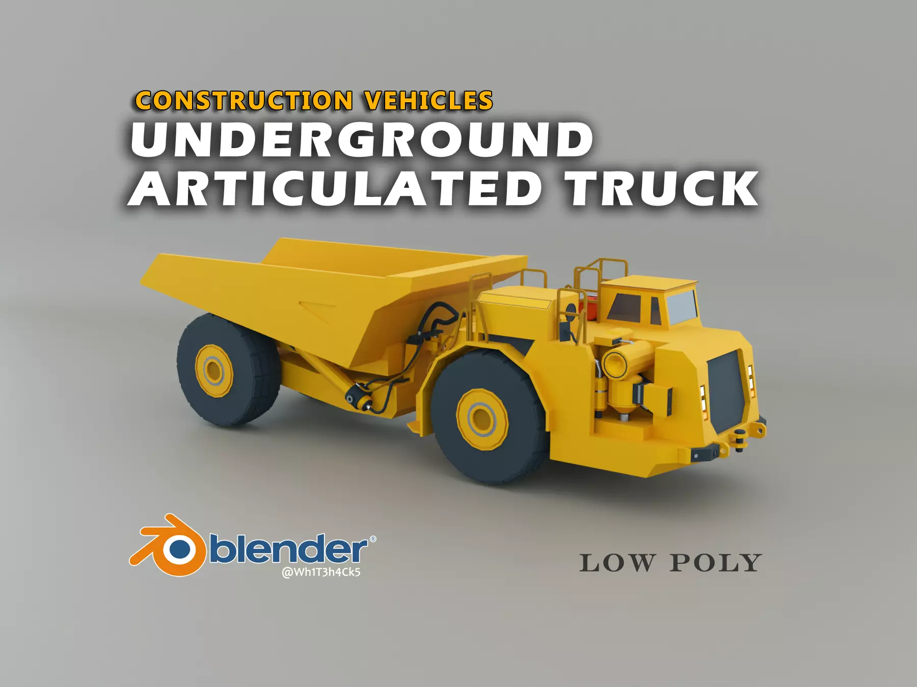 Underground Articulated Truck Heavy Vehicle Low-poly 3D model_0