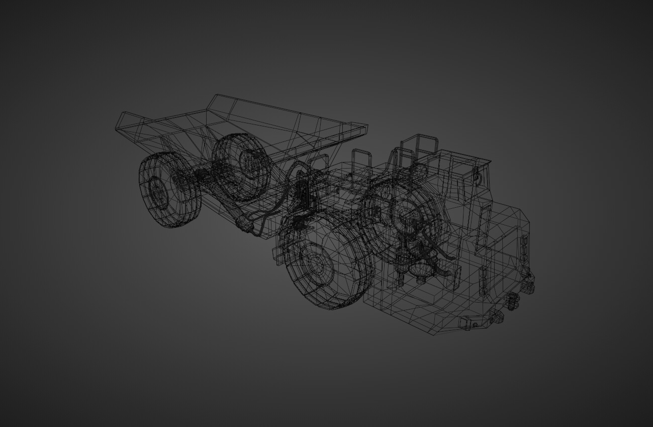 Underground Articulated Truck Heavy Vehicle Low-poly 3D model_13