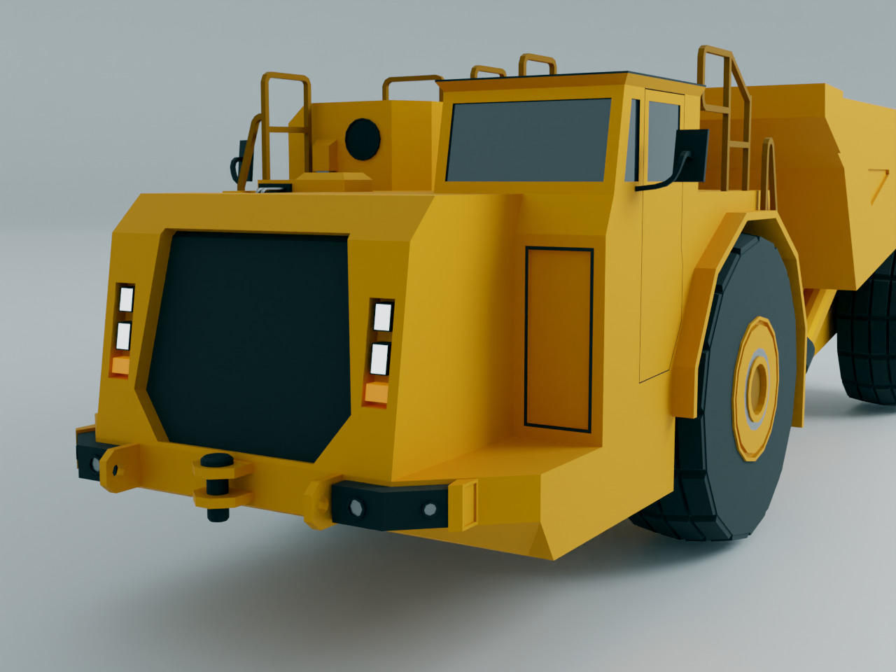 Underground Articulated Truck Heavy Vehicle Low-poly 3D model_6
