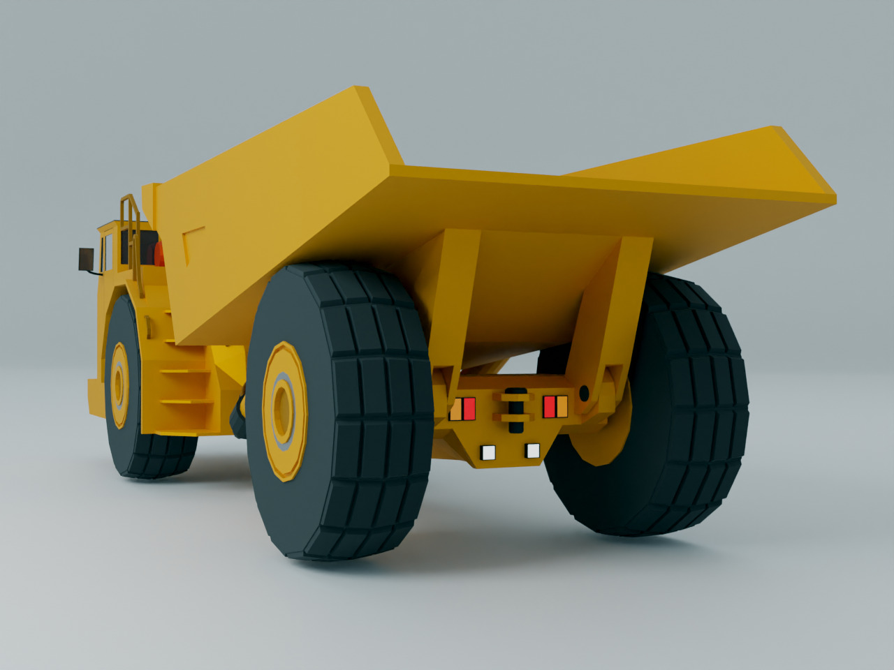 Underground Articulated Truck Heavy Vehicle Low-poly 3D model_4