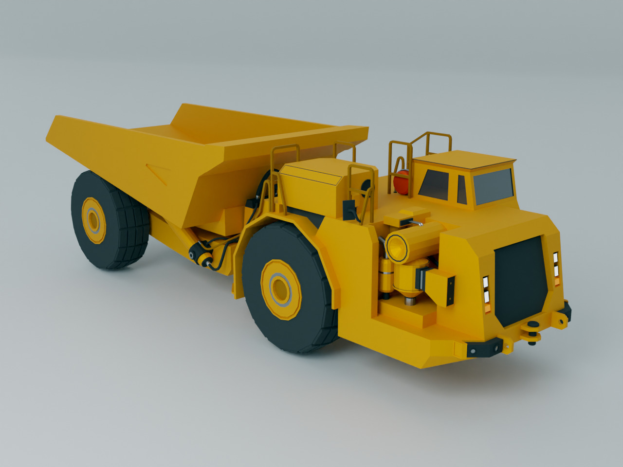 Underground Articulated Truck Heavy Vehicle Low-poly 3D model_1