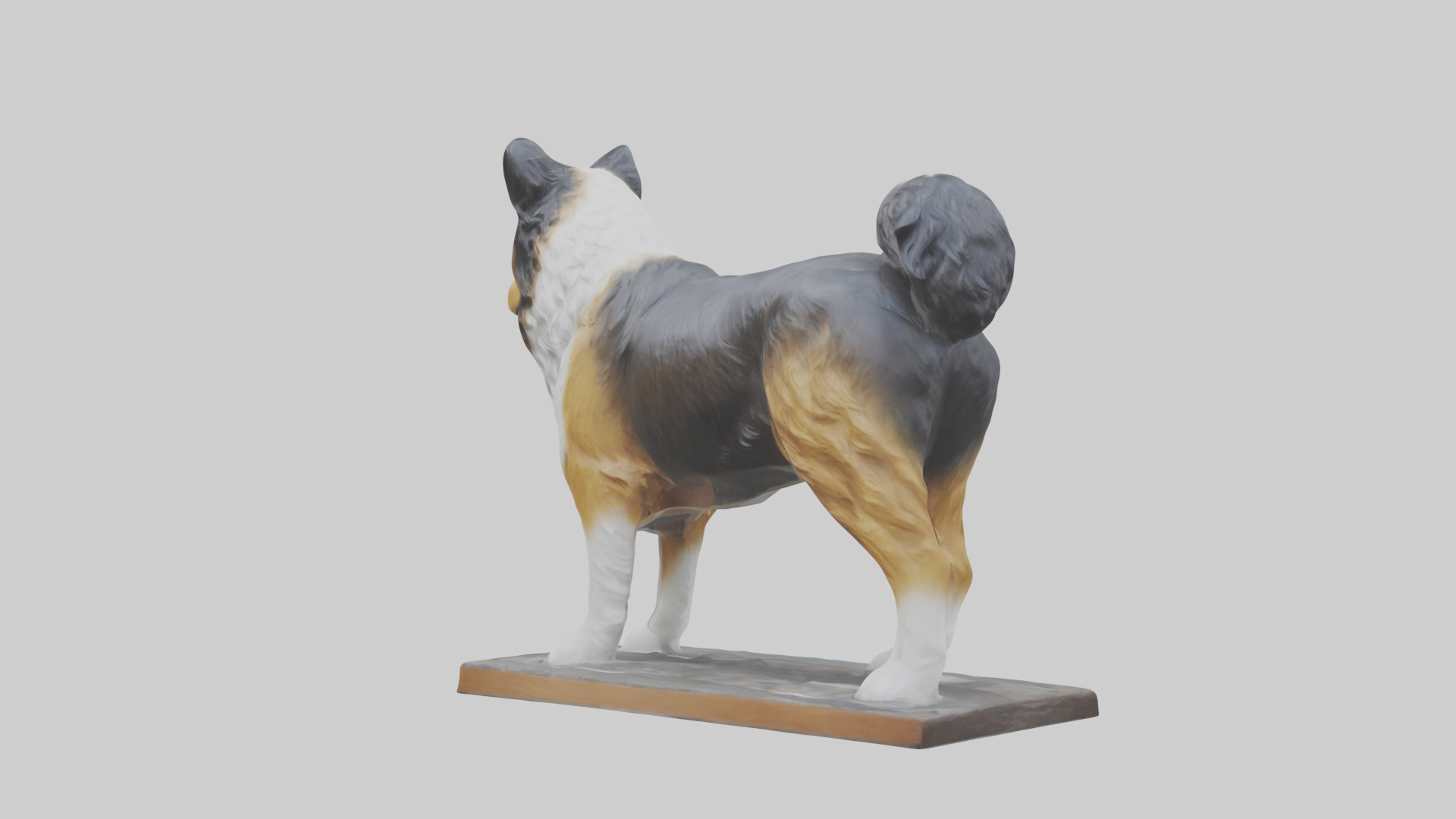 Collie statue model Low-poly 3D model_5