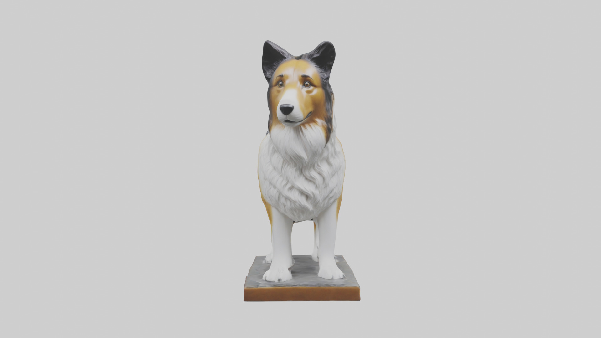 Collie statue model Low-poly 3D model_2