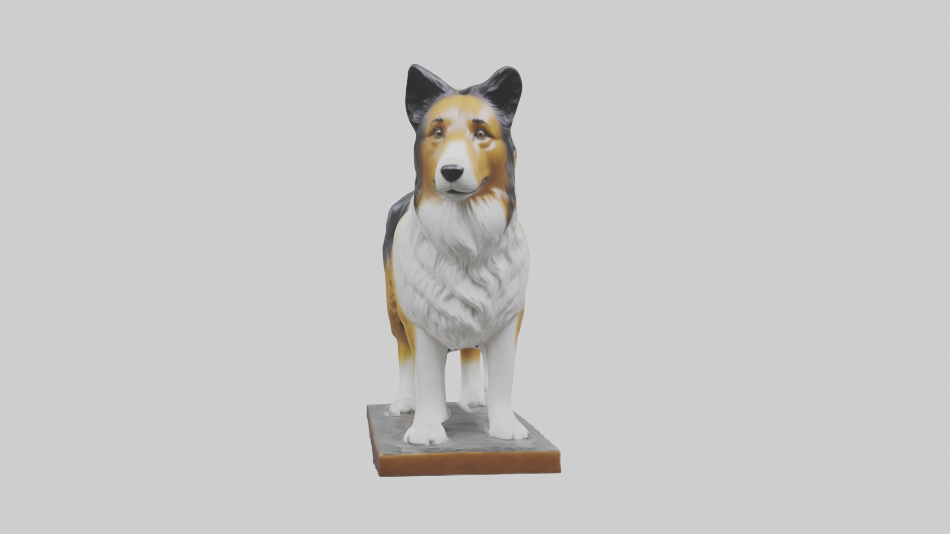 Collie statue model Low-poly 3D model_17