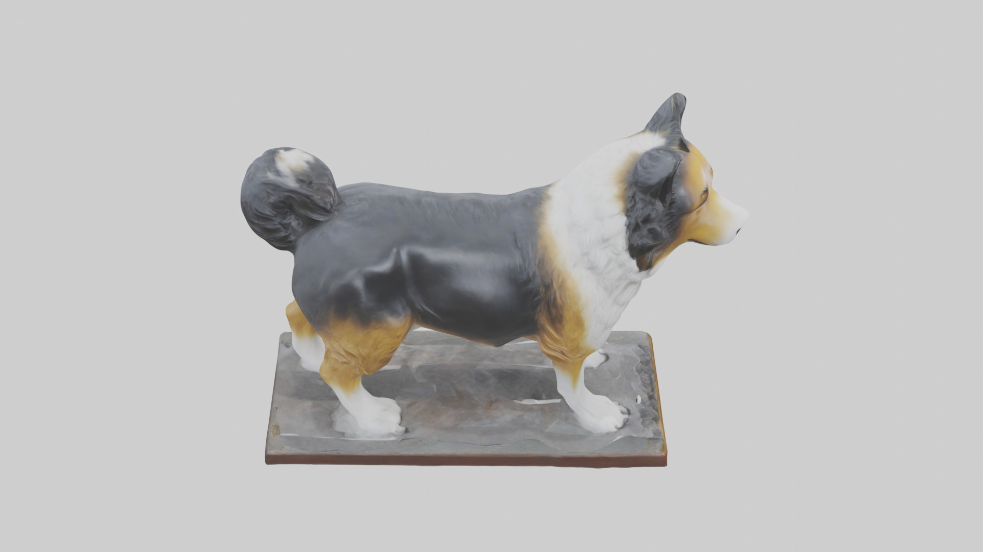 Collie statue model Low-poly 3D model_28