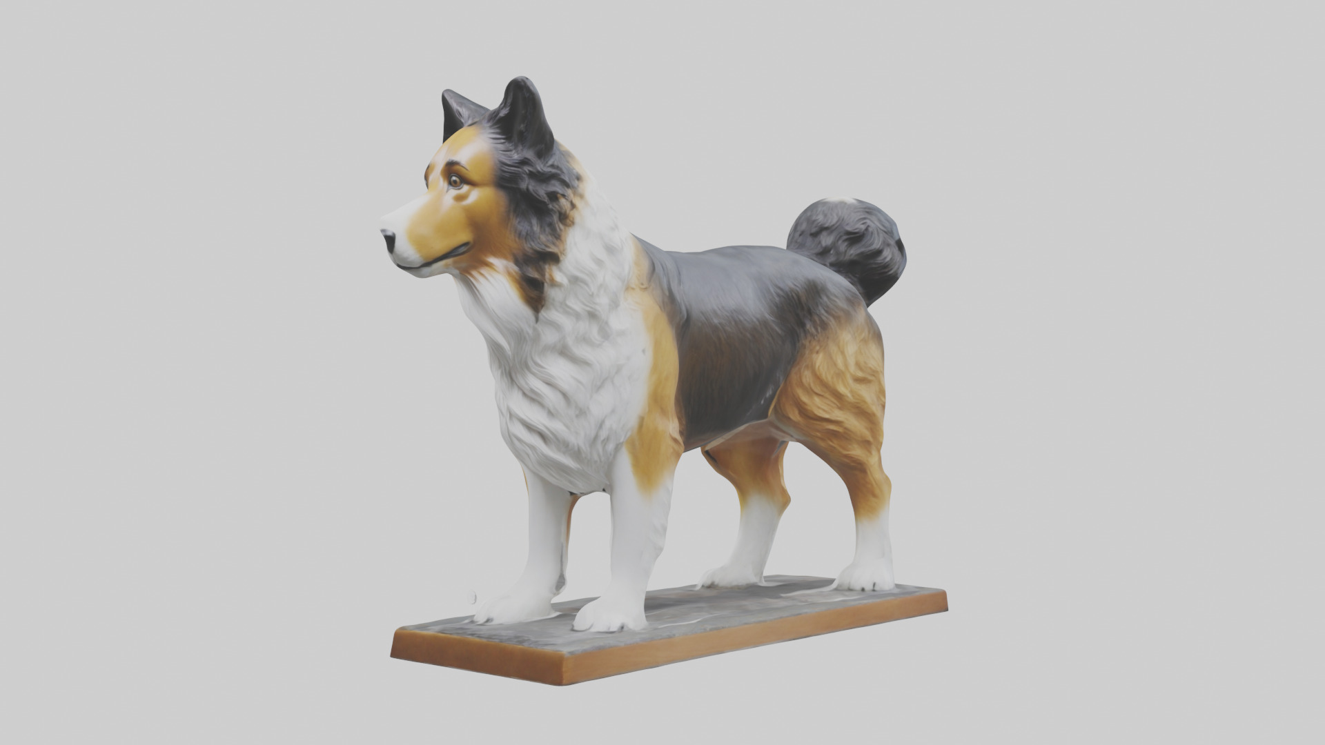 Collie statue model Low-poly 3D model_11