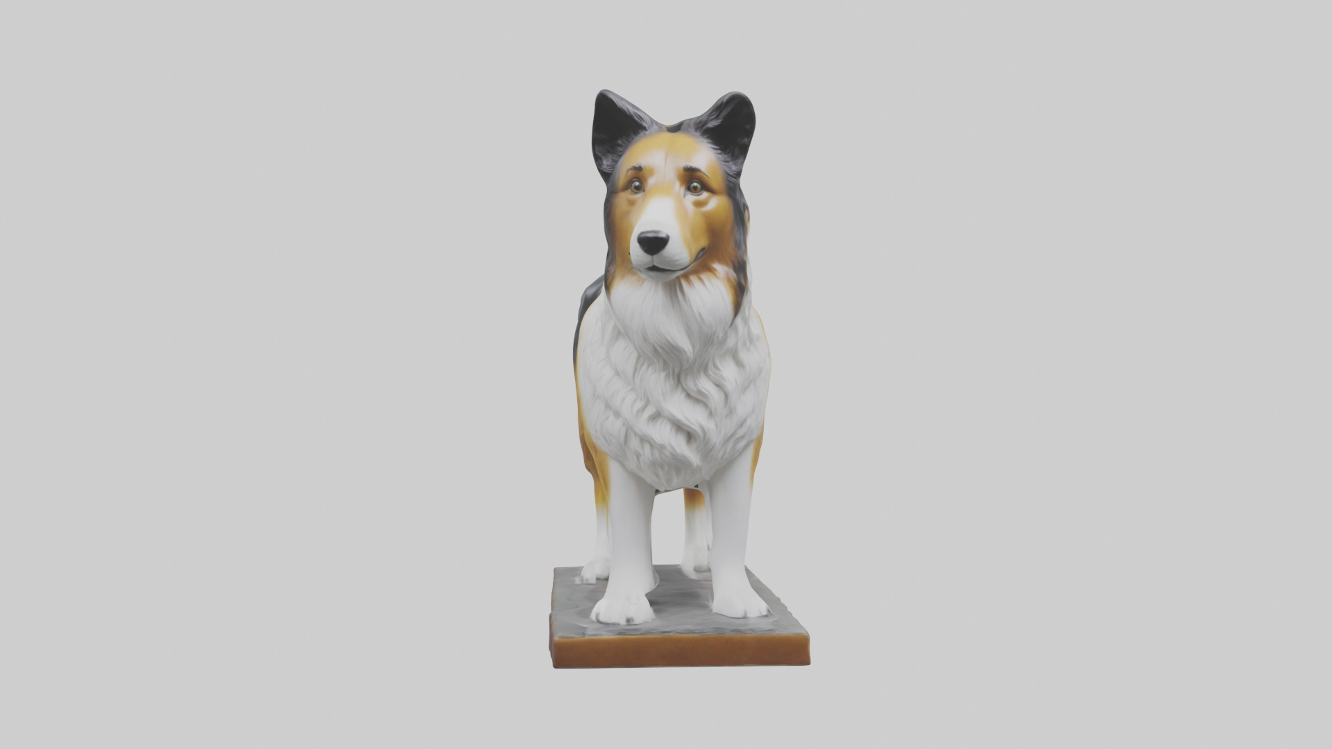 Collie statue model Low-poly 3D model_19