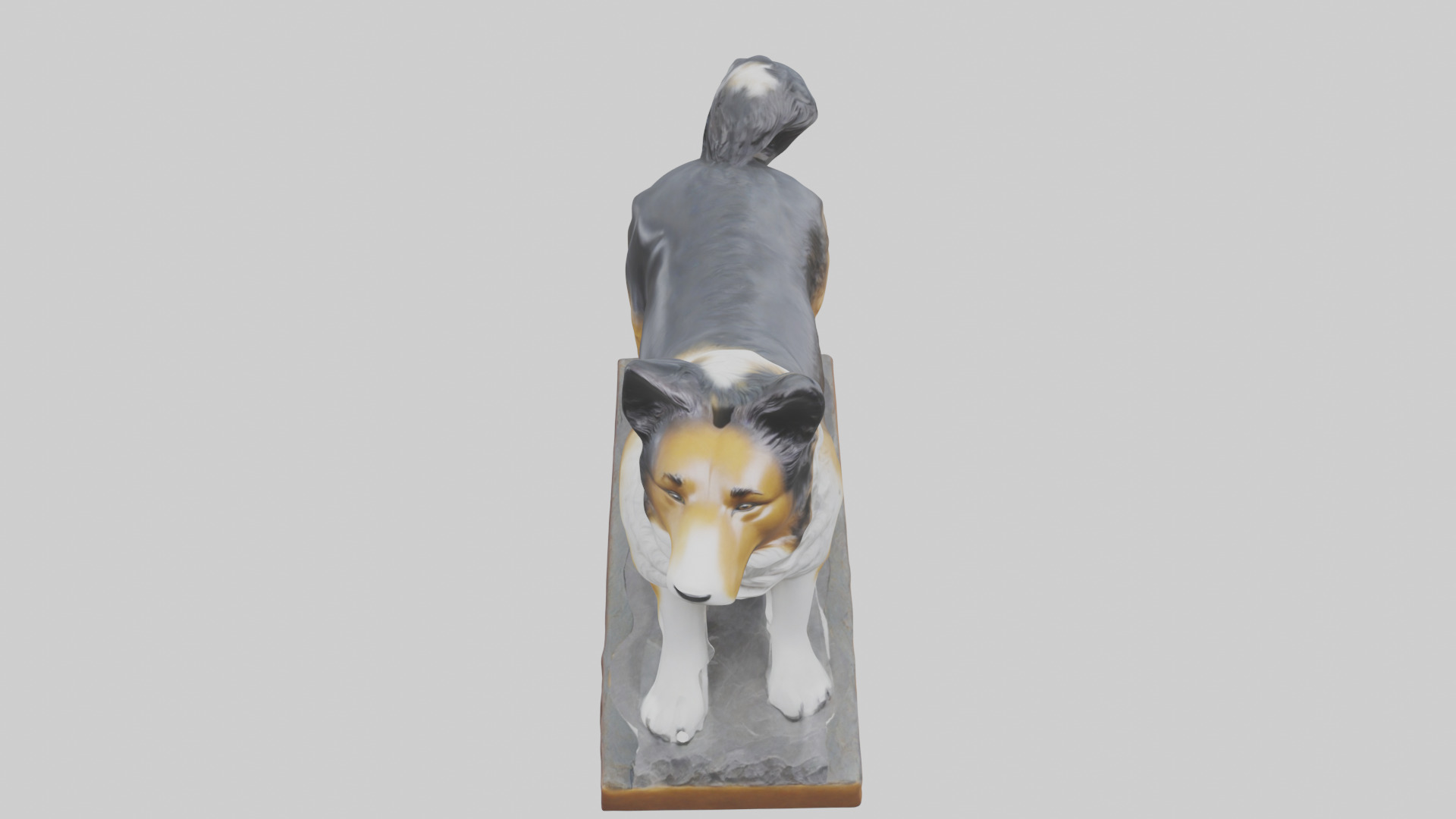 Collie statue model Low-poly 3D model_26