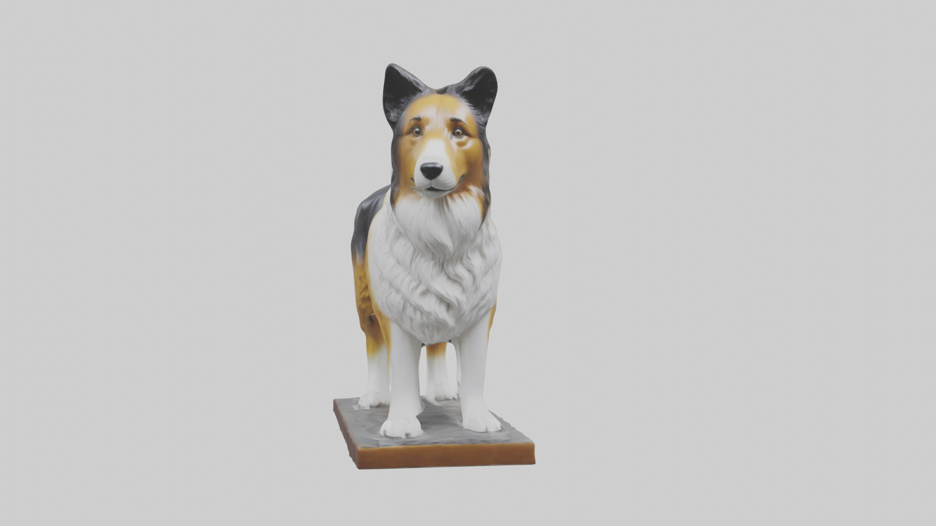 Collie statue model Low-poly 3D model_20